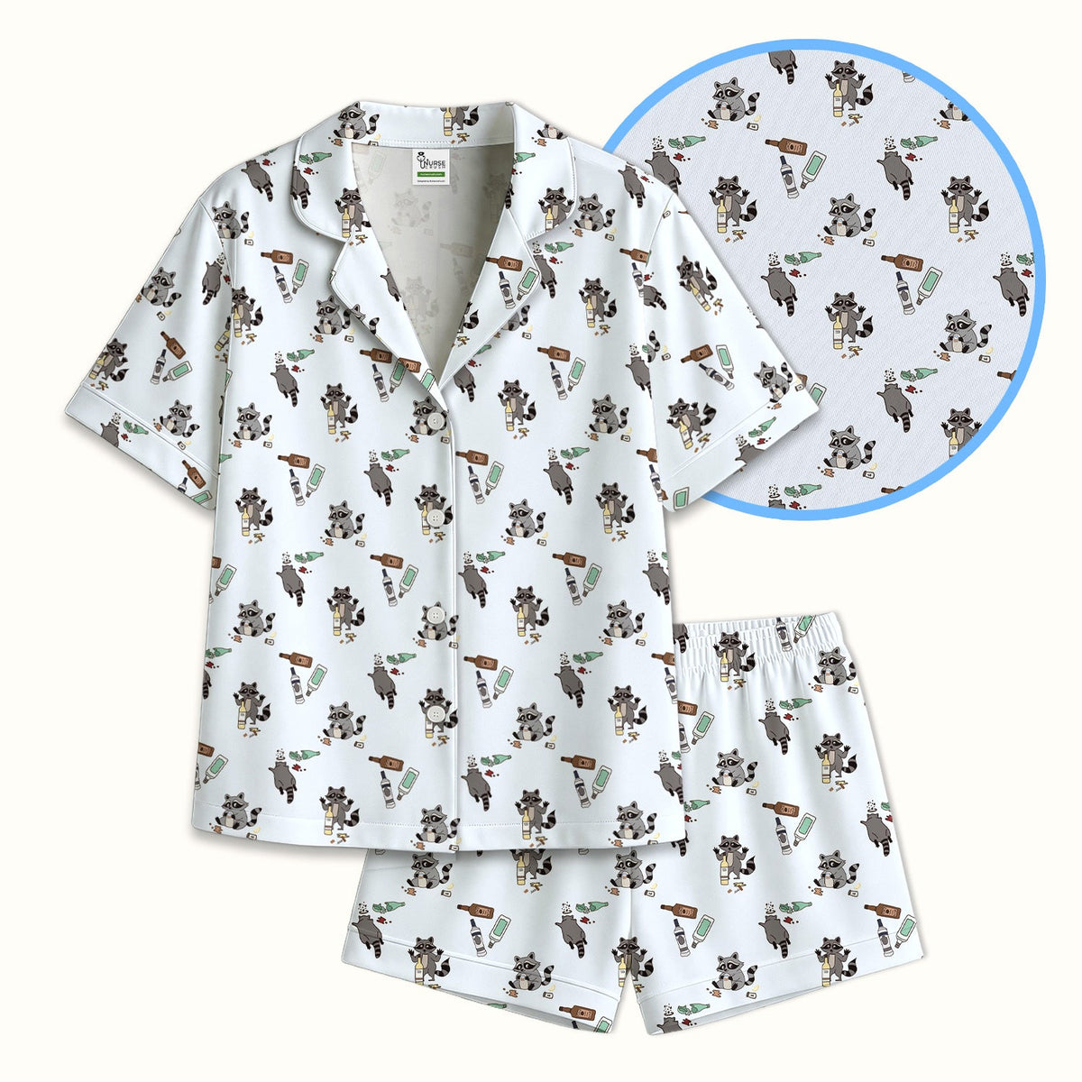 Messy Drunk Raccoon Pajama Set