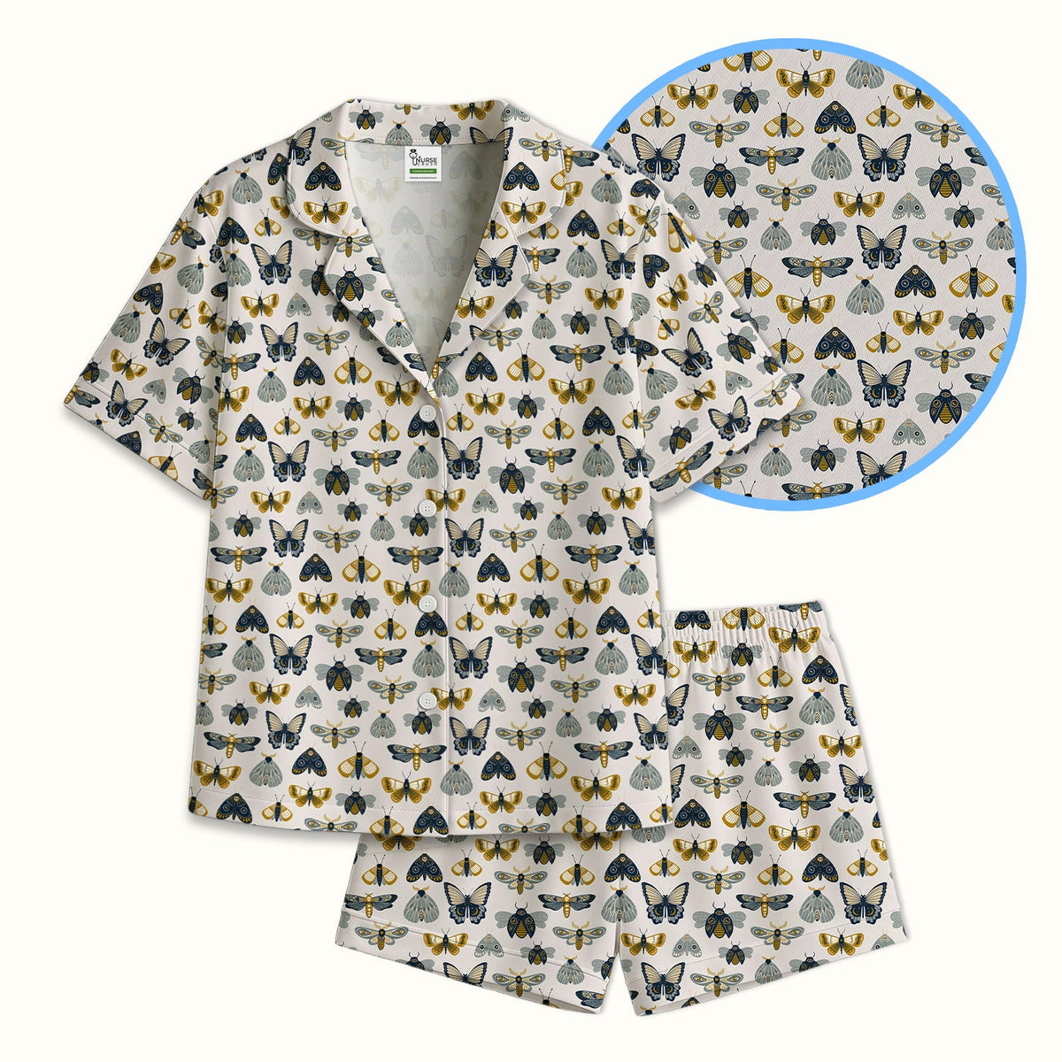 Vintage Butterfly Moth Insect Pajama Set