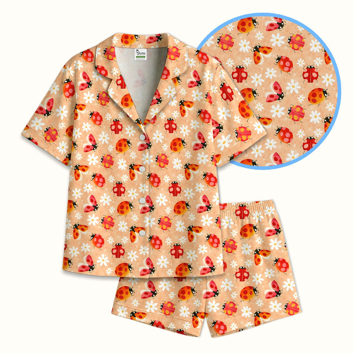 Ladybug Daisy Floral Pajama Set