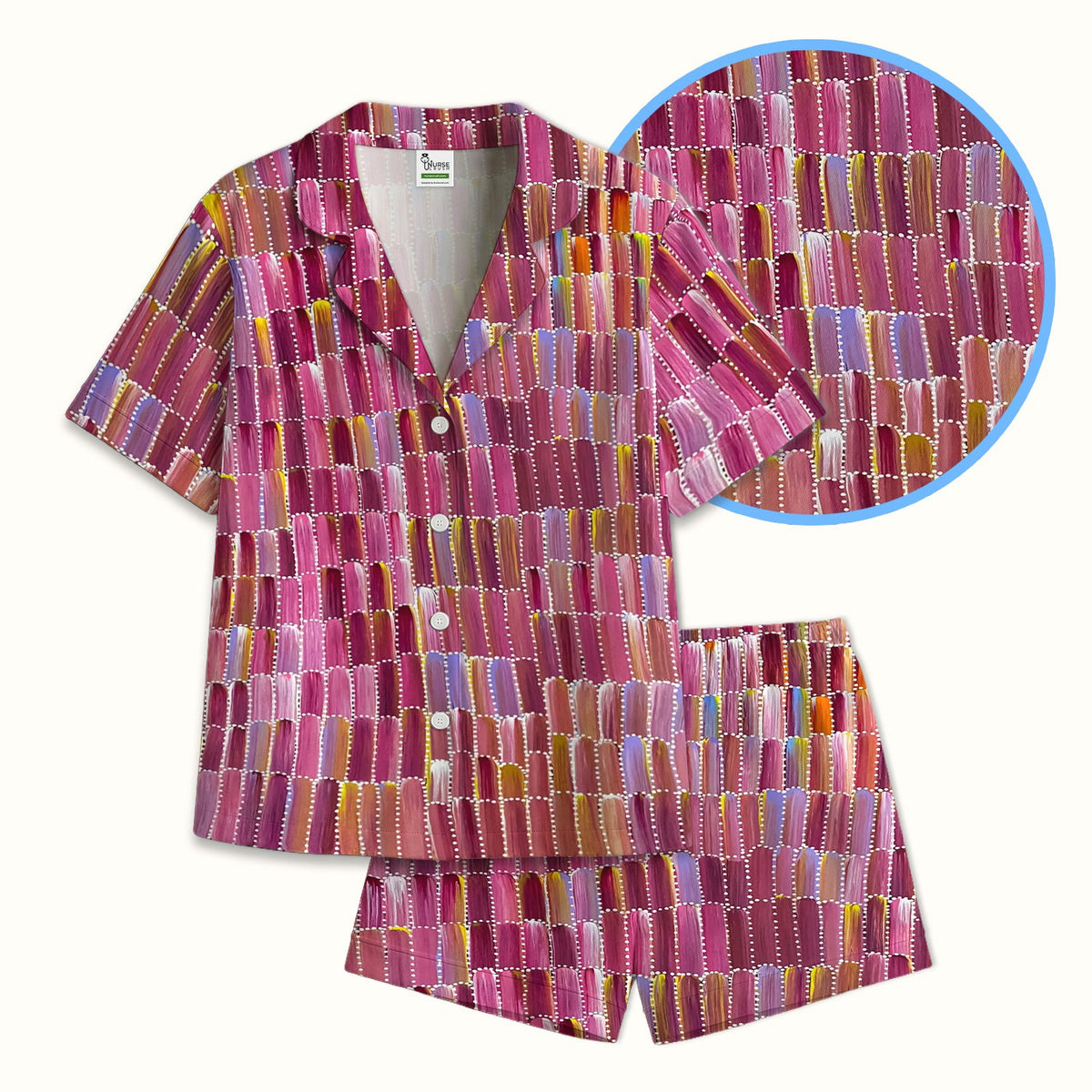 Colorful Abstract Brushstroke Dotted Pajama Set