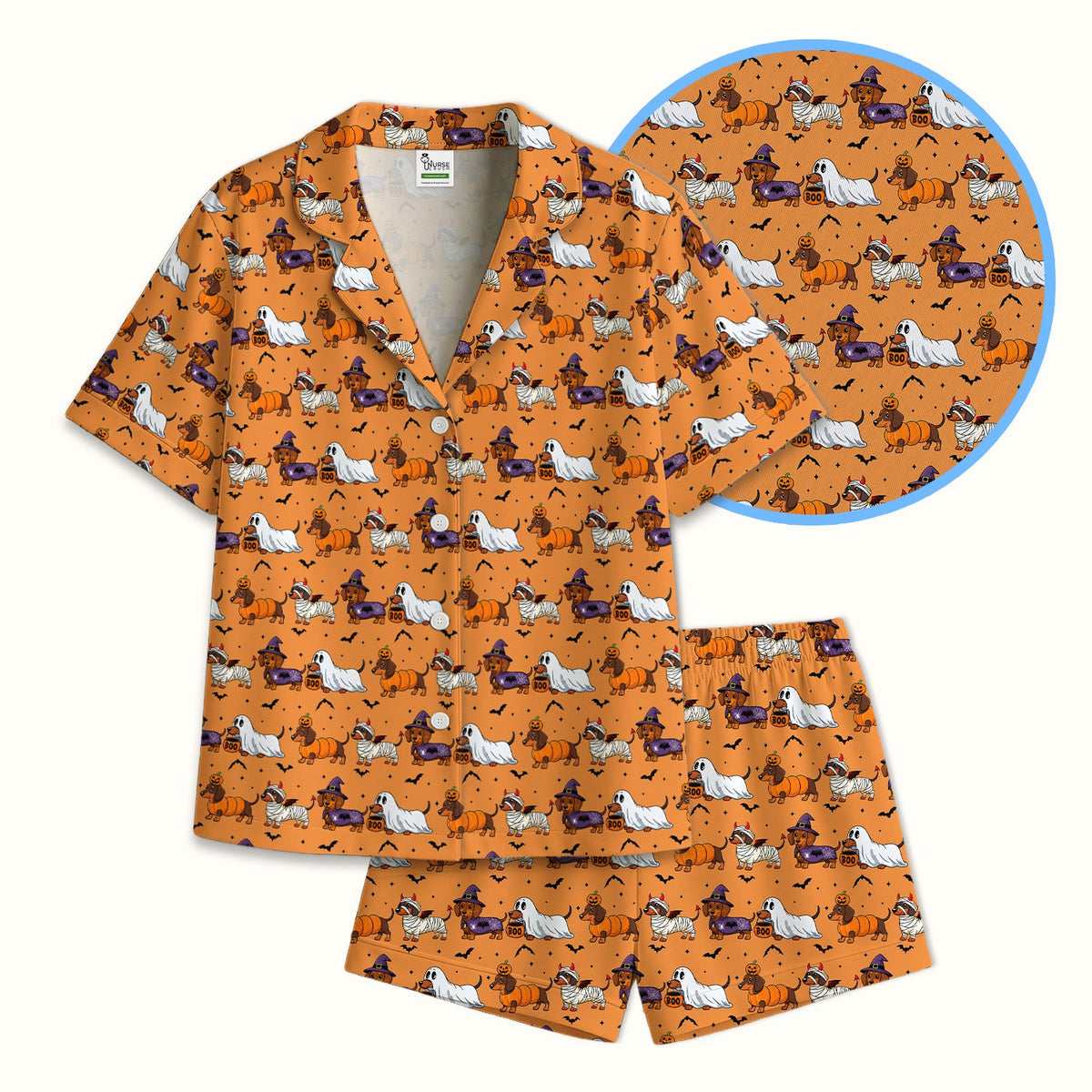 Dachshund with Bat Pajama Set - Halloween Gift For Nurse