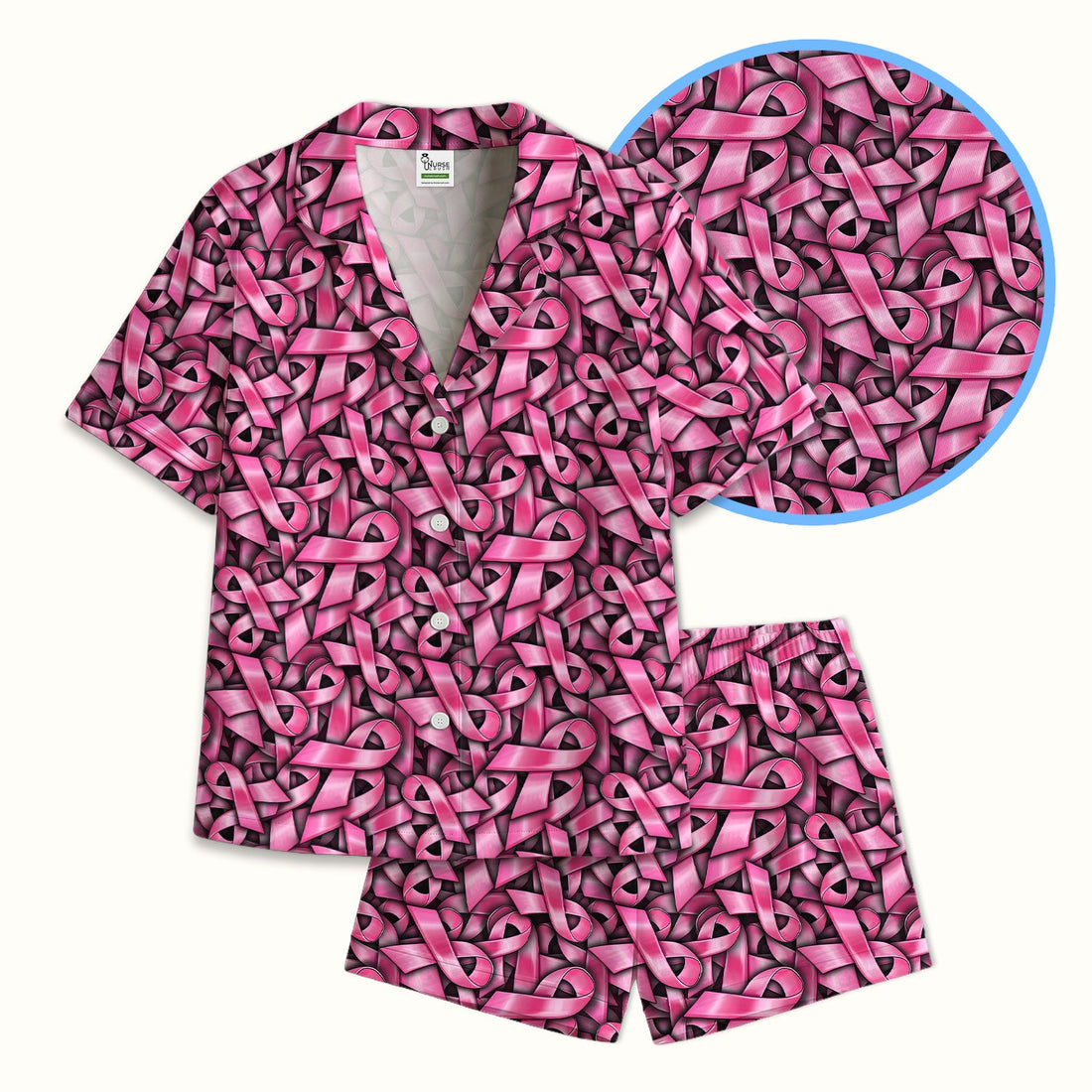 Breast Cancer Ribbon Oncology Nurse Pajama Set
