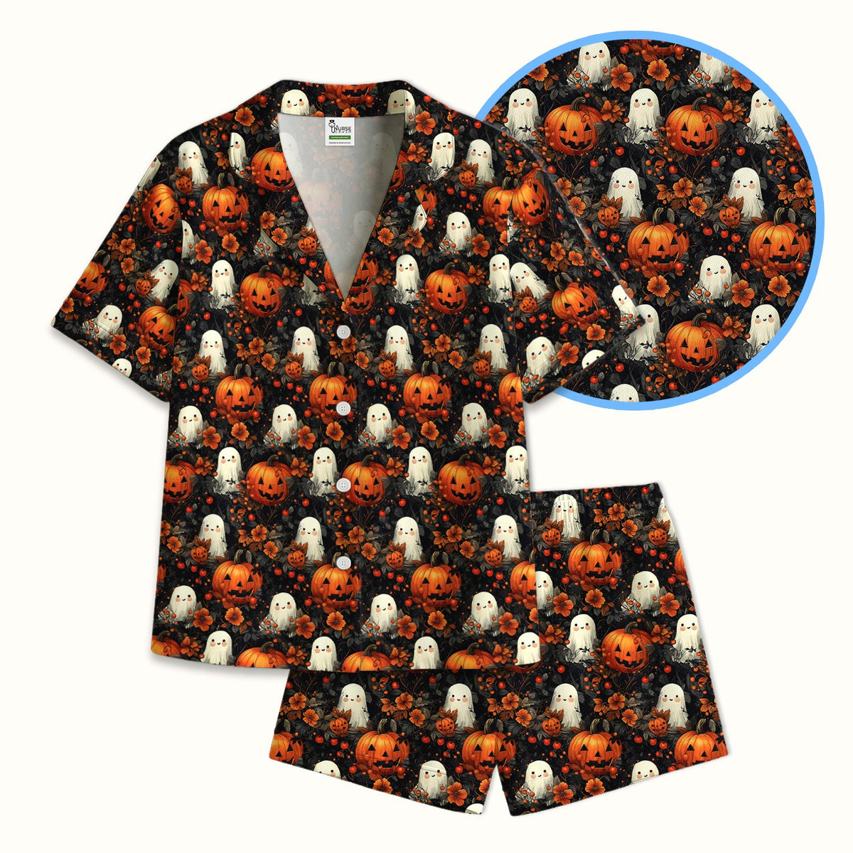 Spooky Ghost Pumpkin Pajama Set