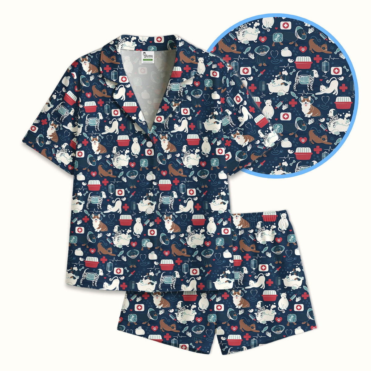 Dogs Veterinary Tools Nurse Pajama Set