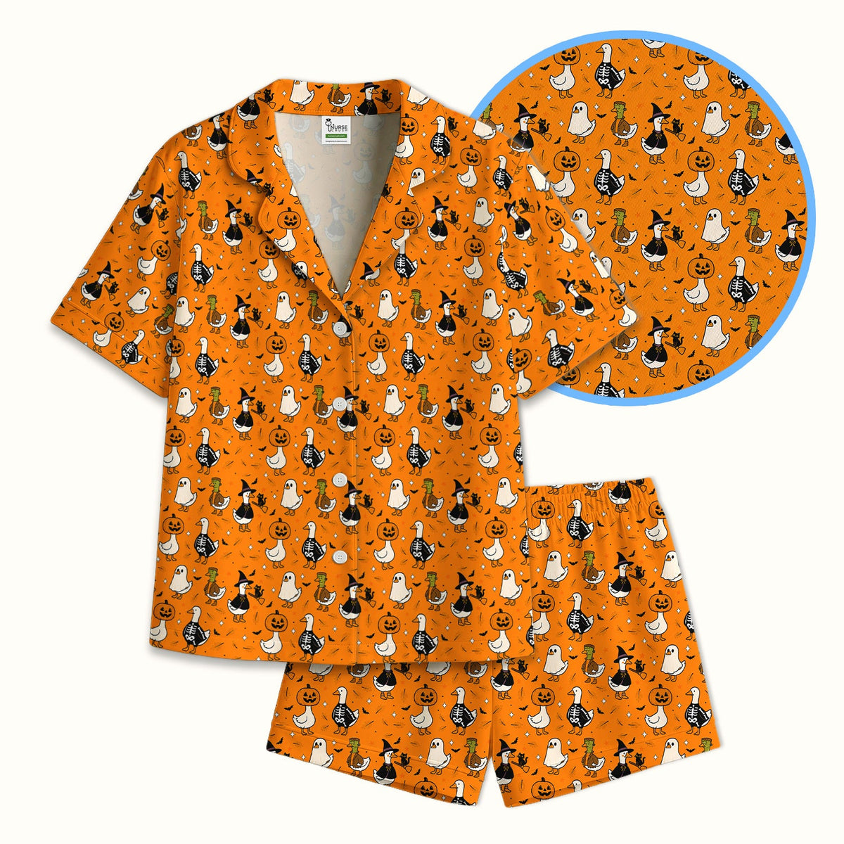 Spooky Halloween Goose Pajama Set