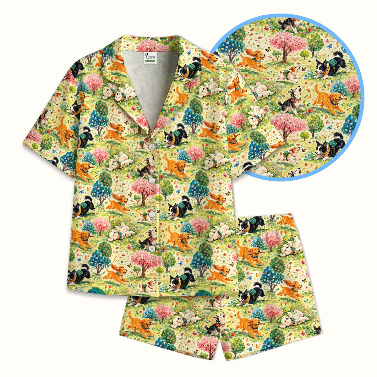 Spring Garden Dogs Pajama Set