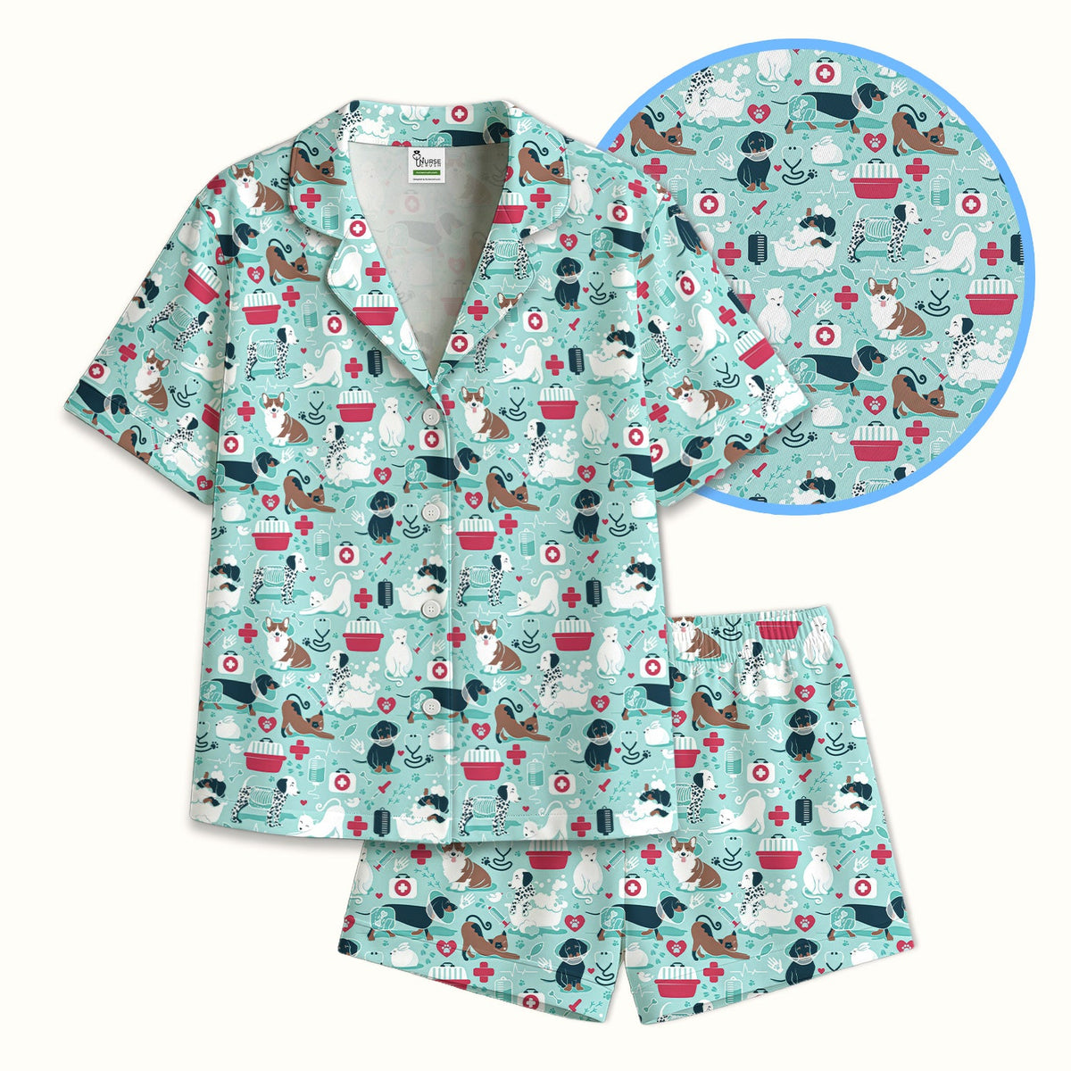 Dogs Veterinary Tools Nurse Pajama Set