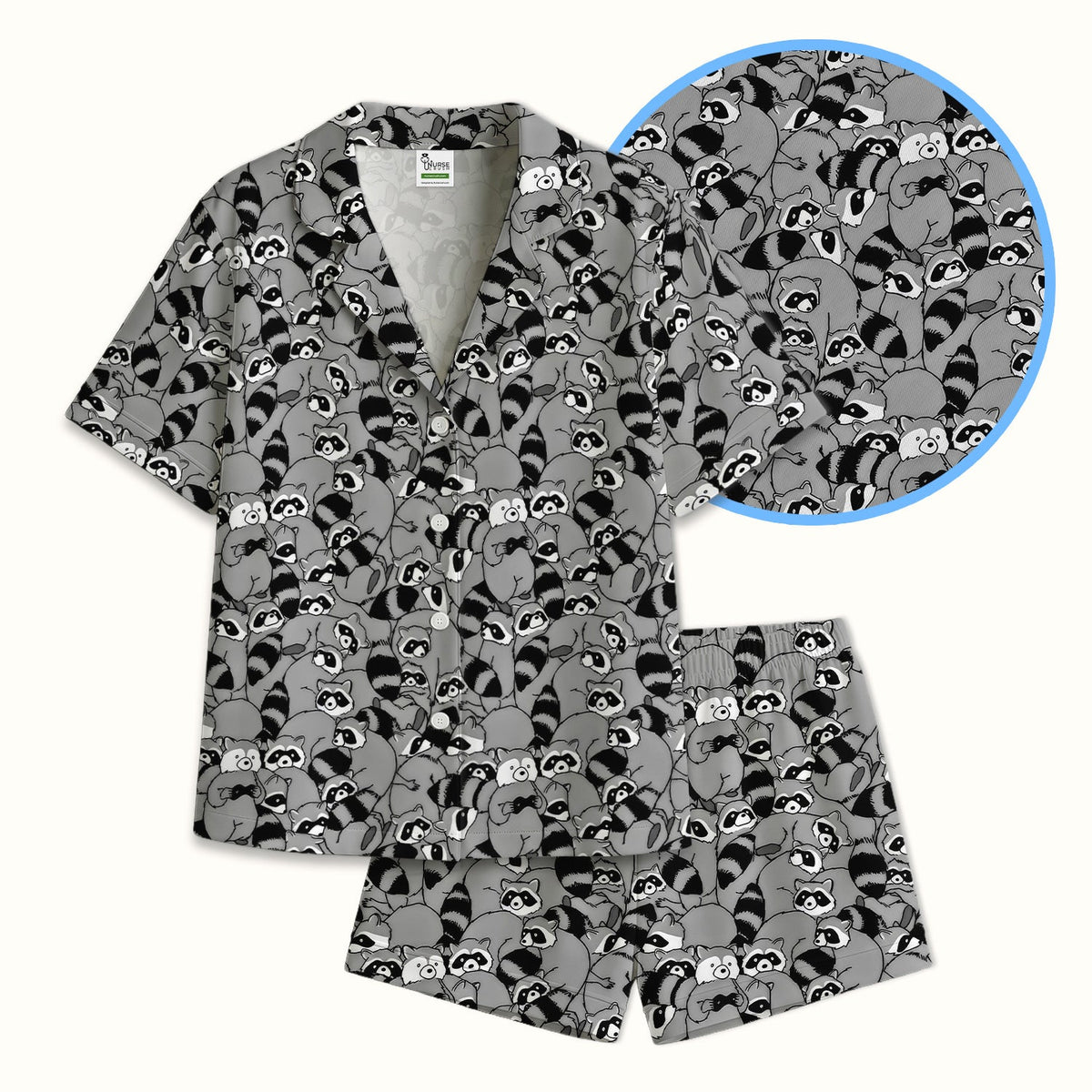 Raccoon Crowd Pajama Set