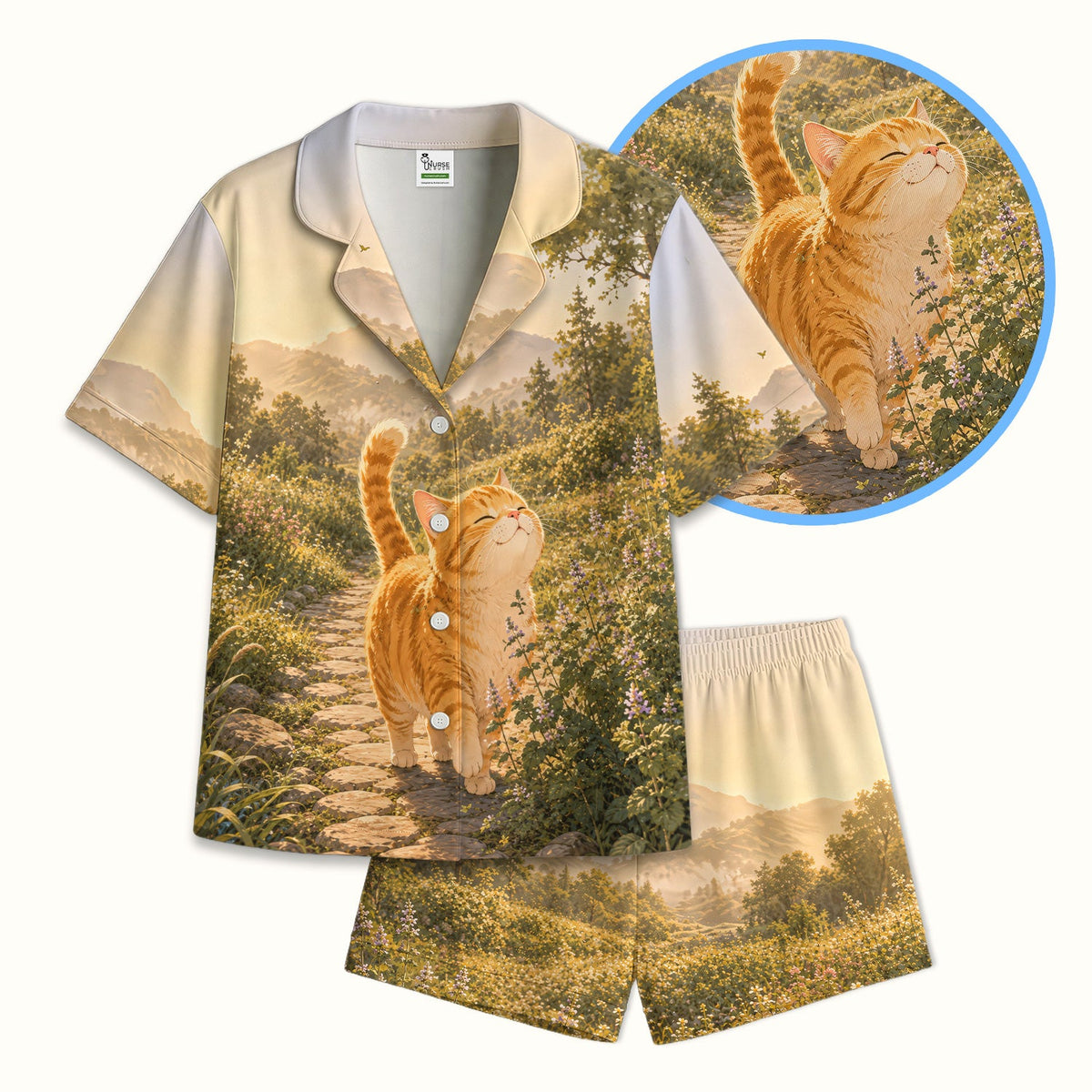 Sunny Mountain Cat Nurse Pajama Set