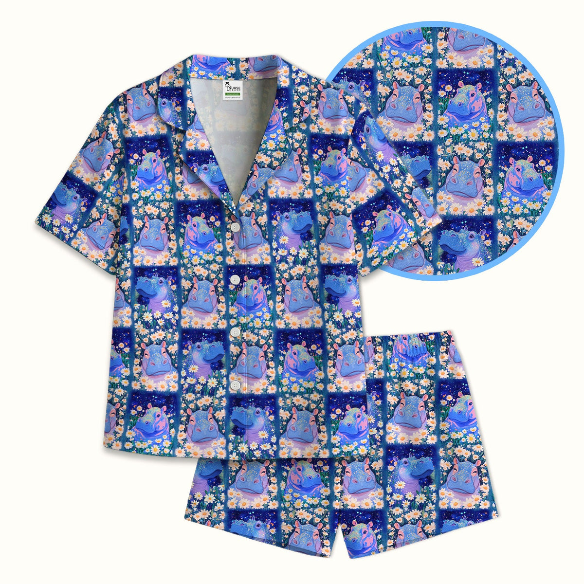 Hippo Daisy Patchwork Pajama Set