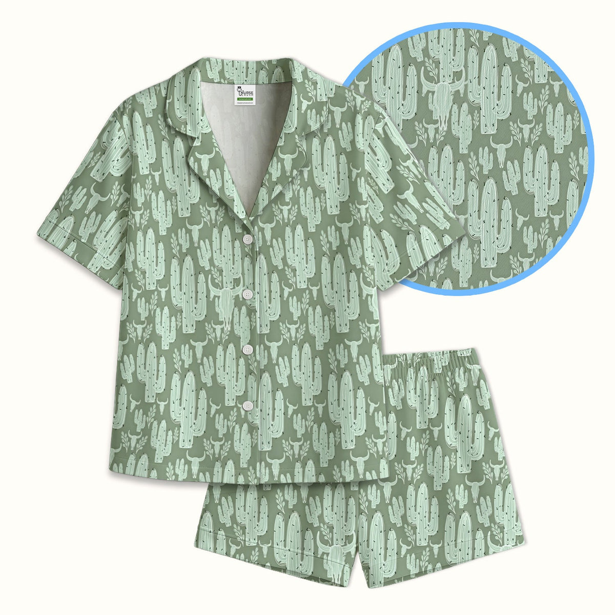 Desert Cactus Skull Pajama Set