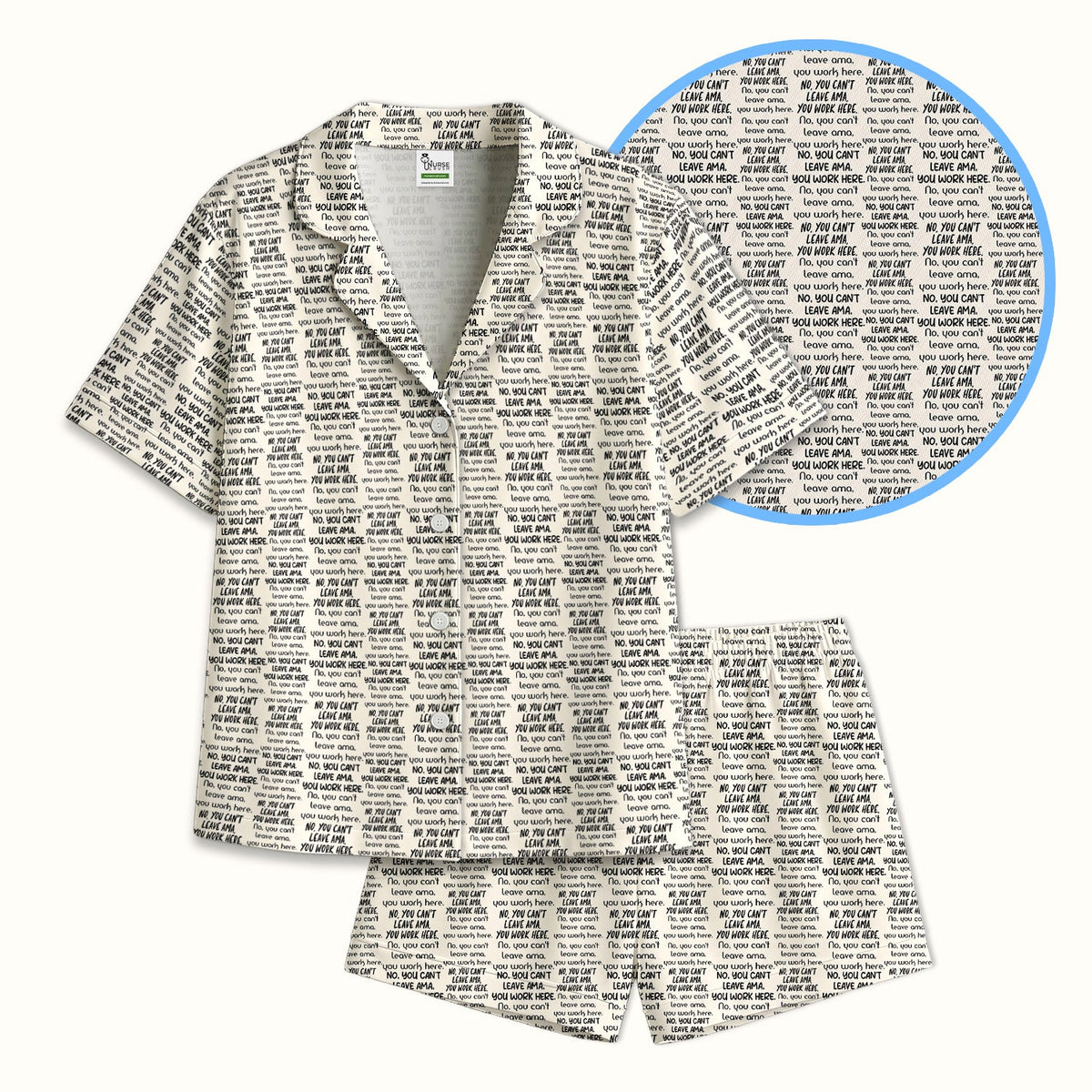 Repeating Work Quote Pajama Set