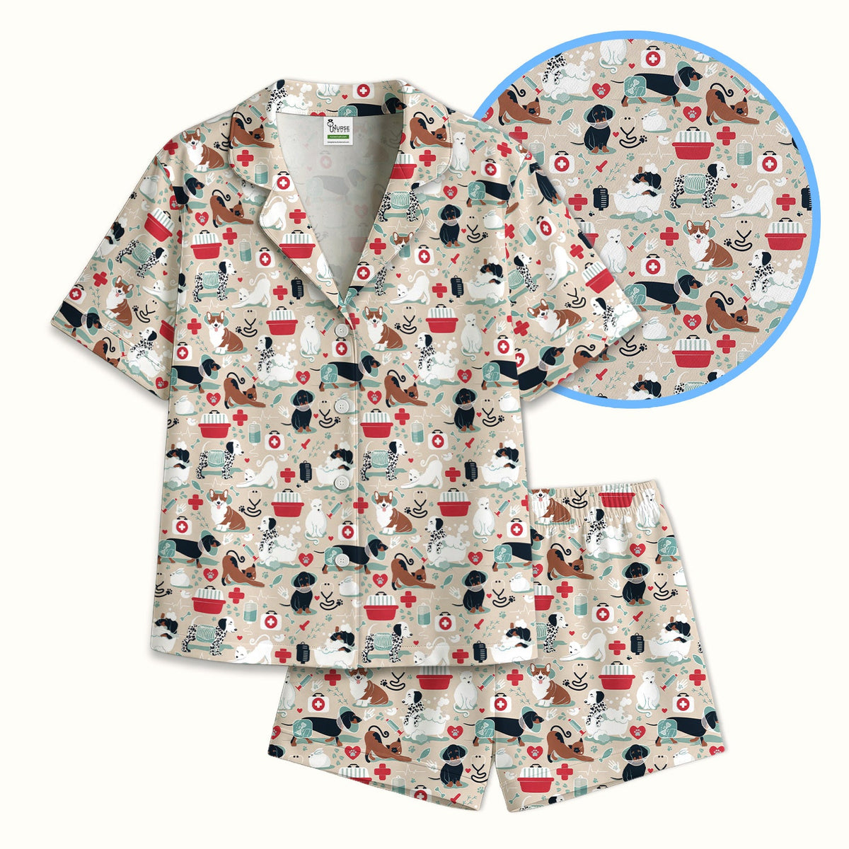 Dogs Veterinary Tools Nurse Pajama Set