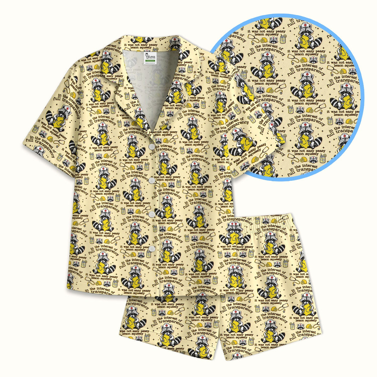 Raccoon Lemon Quote Pajama Set