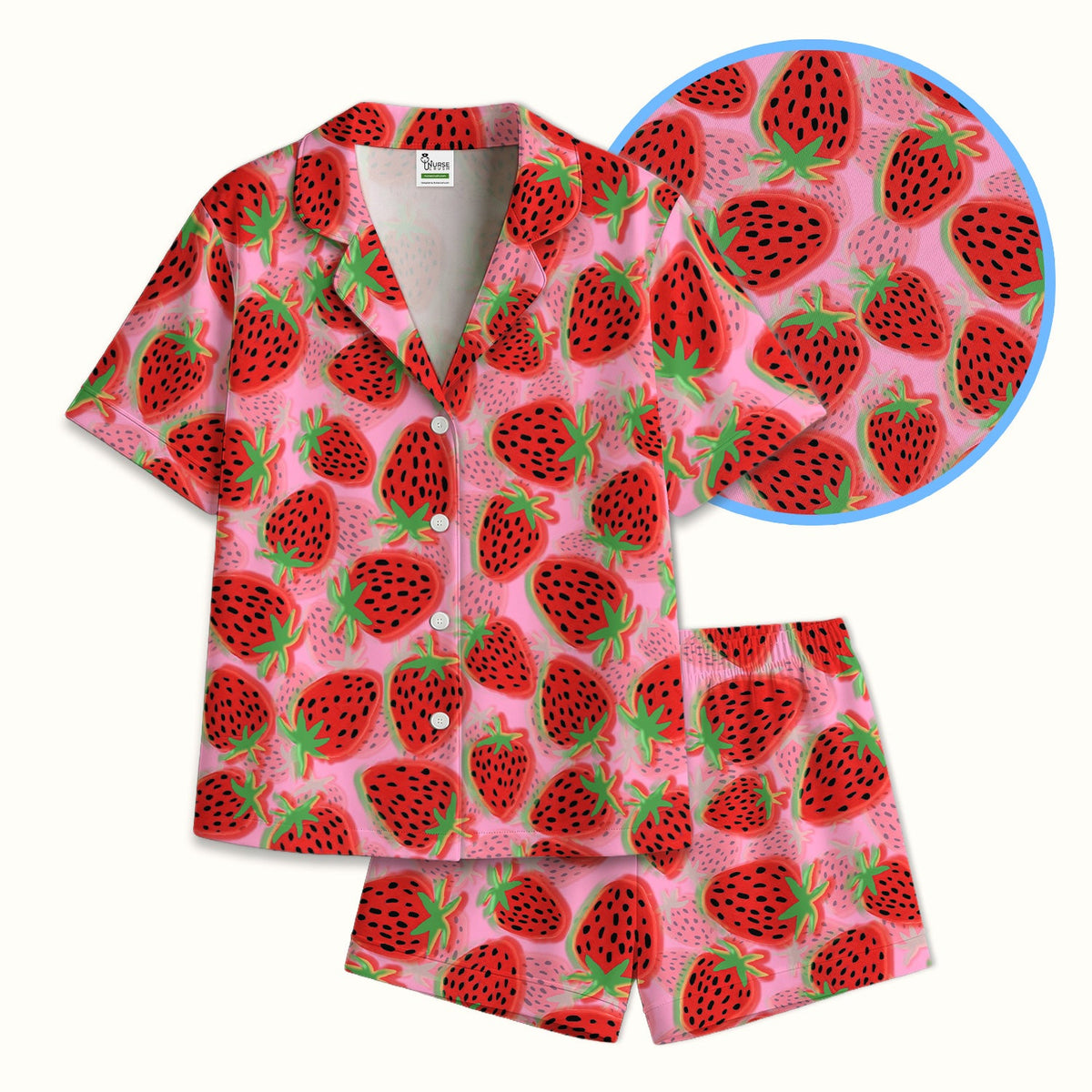 Pink Strawberry Pajama Set
