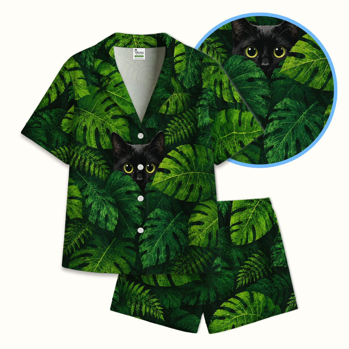 Hidden Black Cat Pajama Set