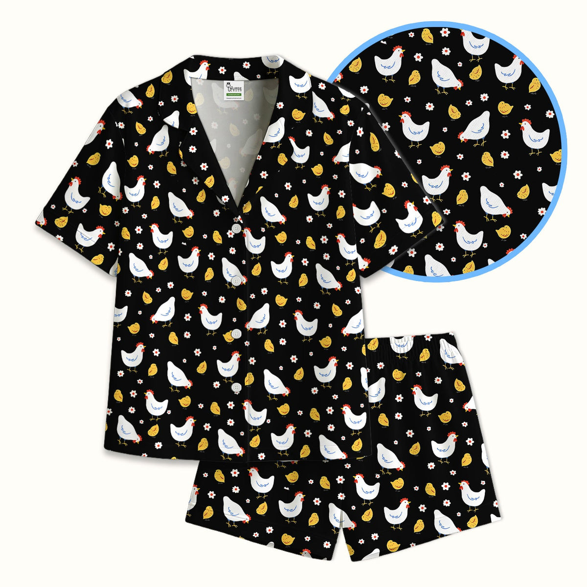 Chicken And Cute Chicks Pajama Set