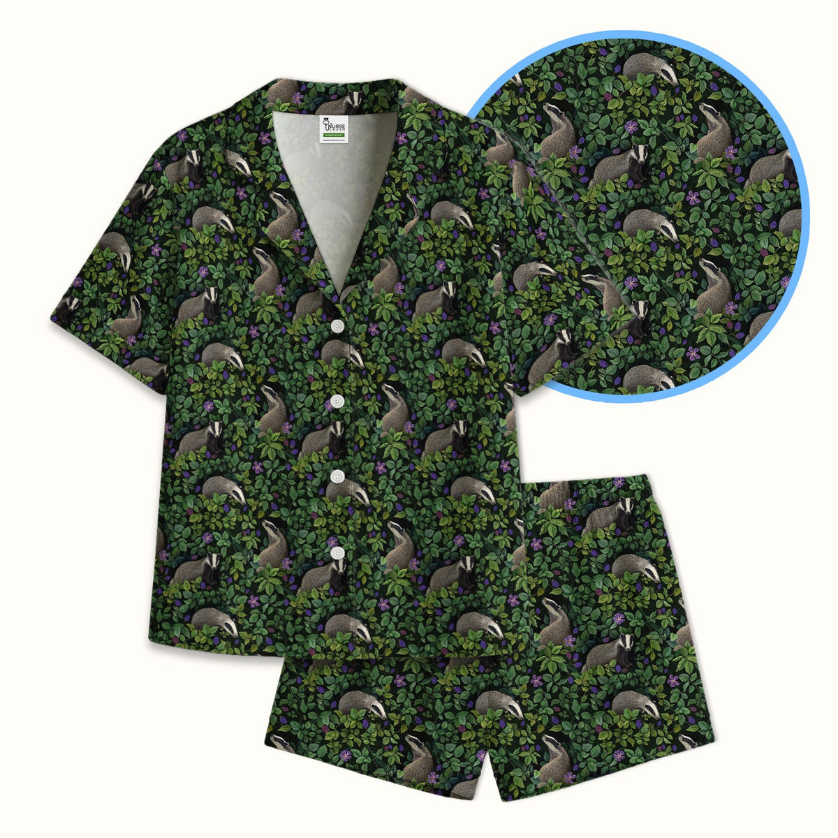 Woodland Badger Forest Pajama Set