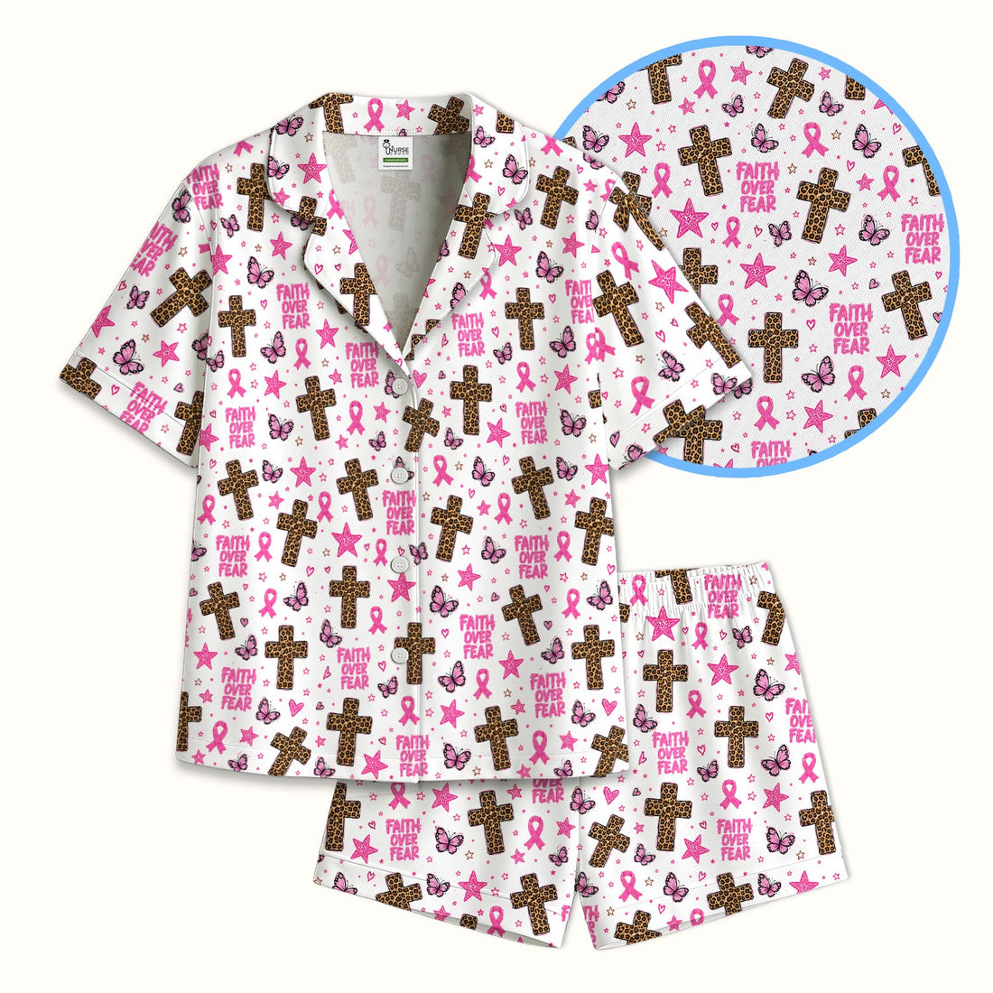 Faith Over Fear Breast Cancer Pajama Set