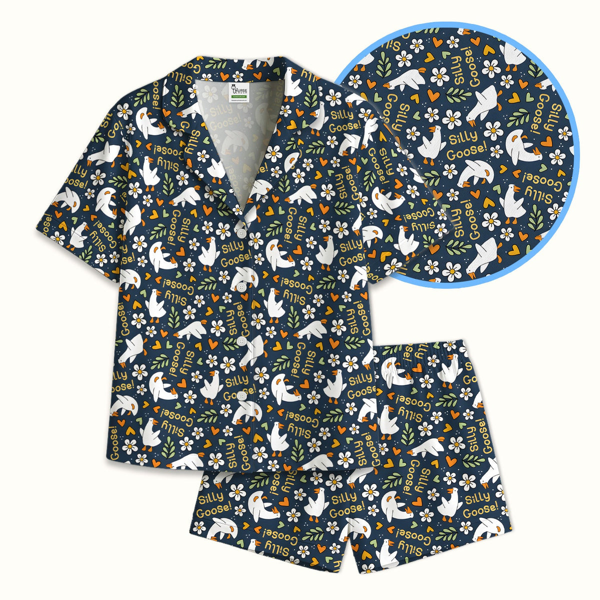 Silly Goose Floral Pajama Set
