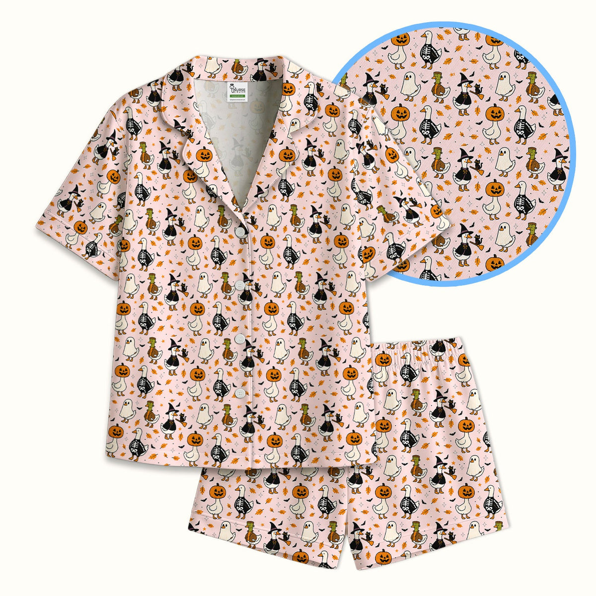 Spooky Halloween Goose Pajama Set