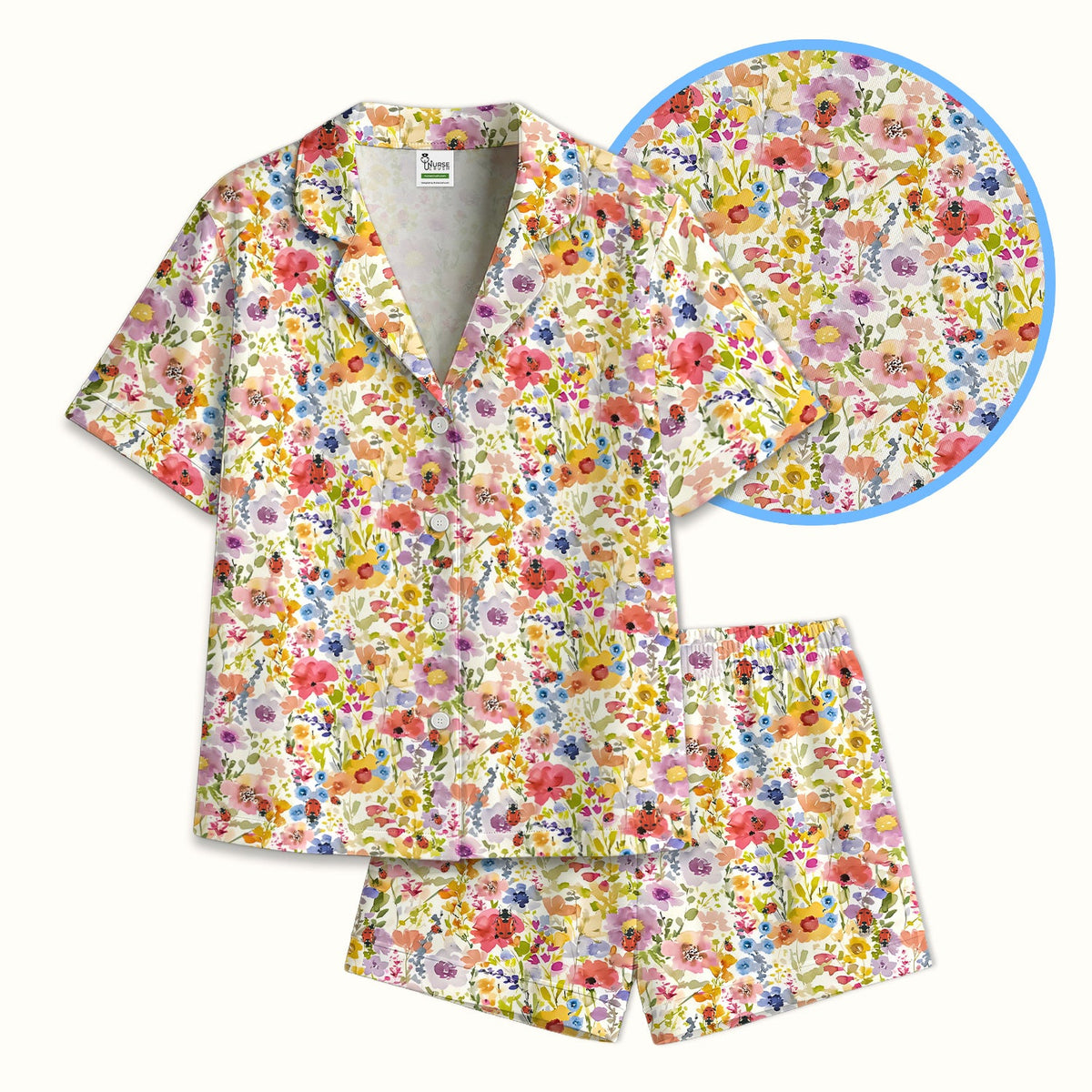 Wildflower Ladybug Garden Nurse Pajama Set