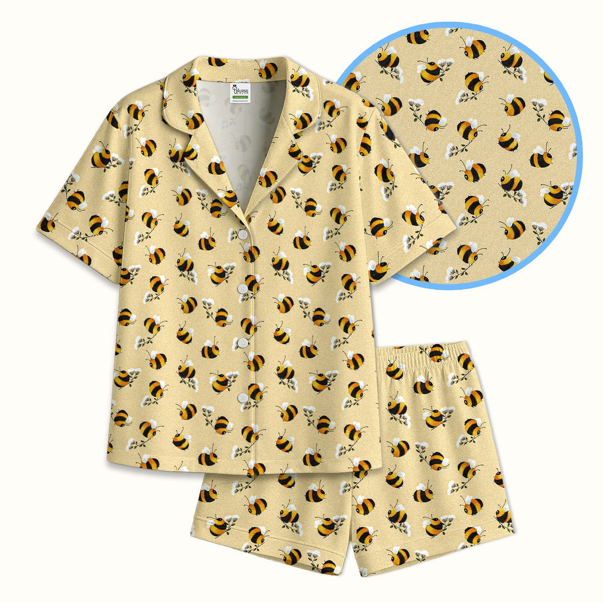 Cute Bumble Bee Blossom Pajama Set