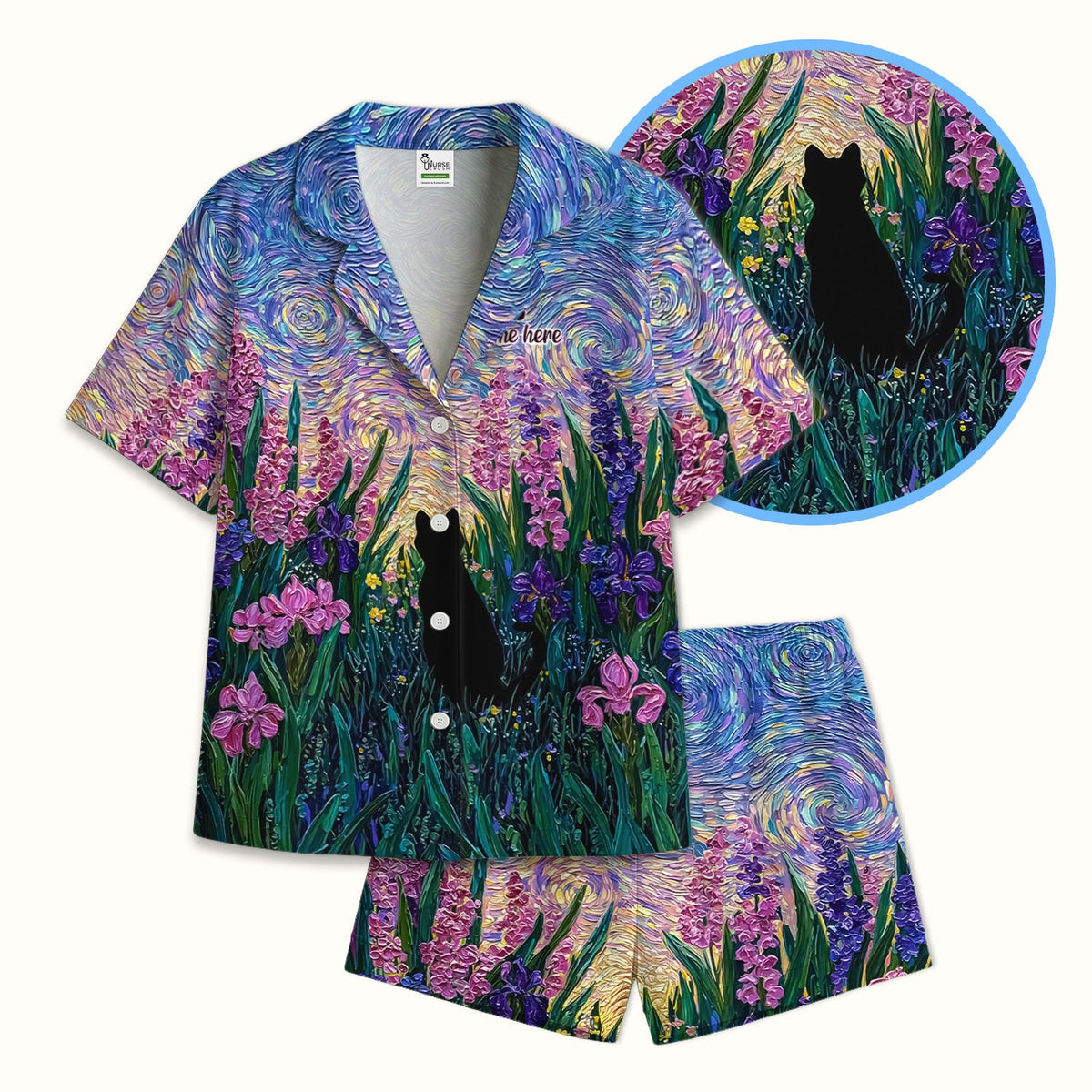 Cat Starry Sky Nurse Pajama Set