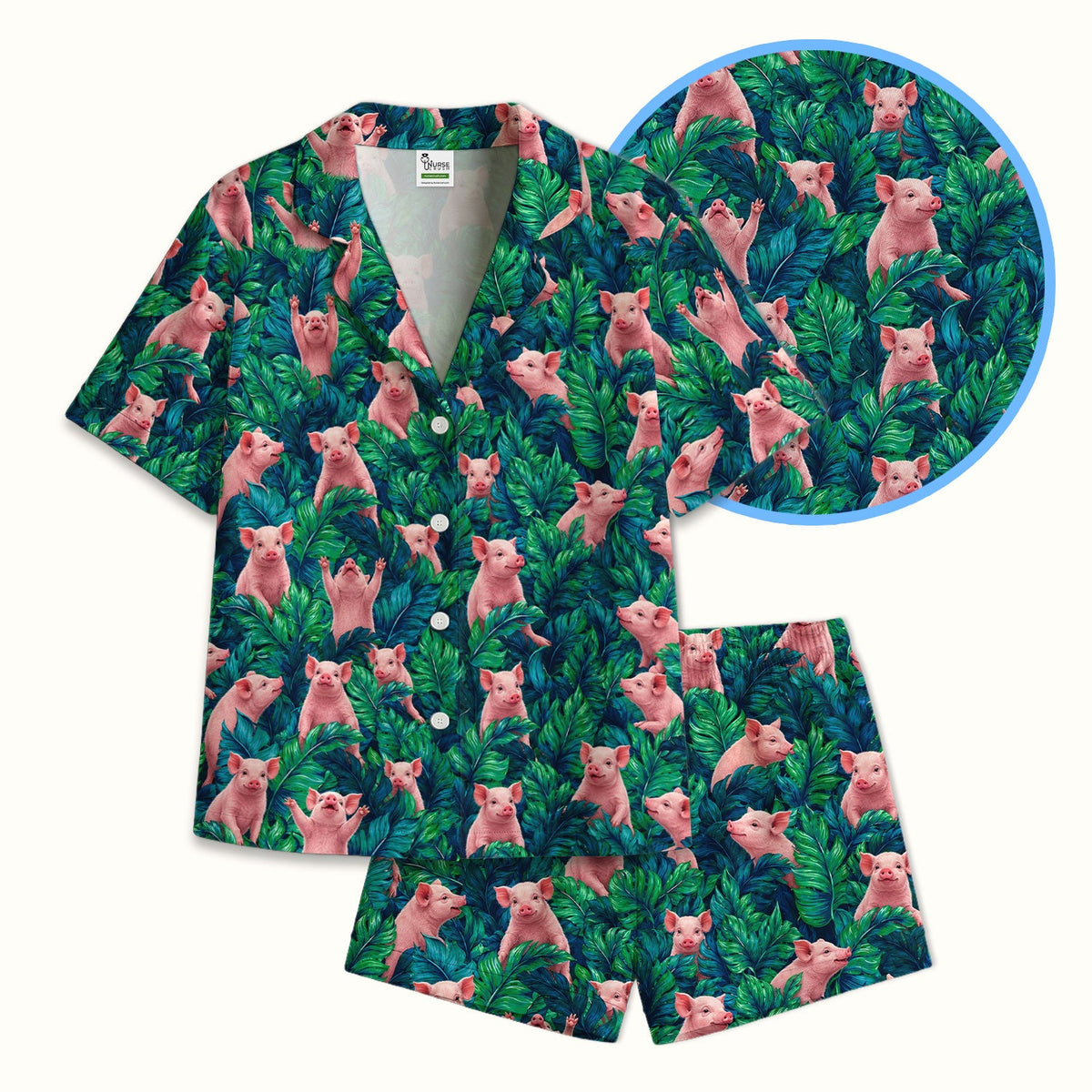 Piglet Jungle Leaves Pajama Set