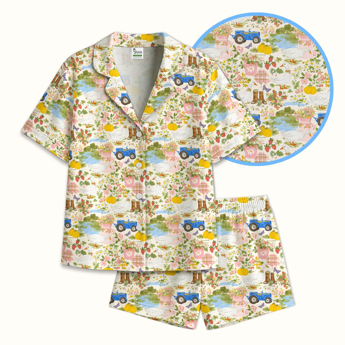 Floral Duck Pajama Set
