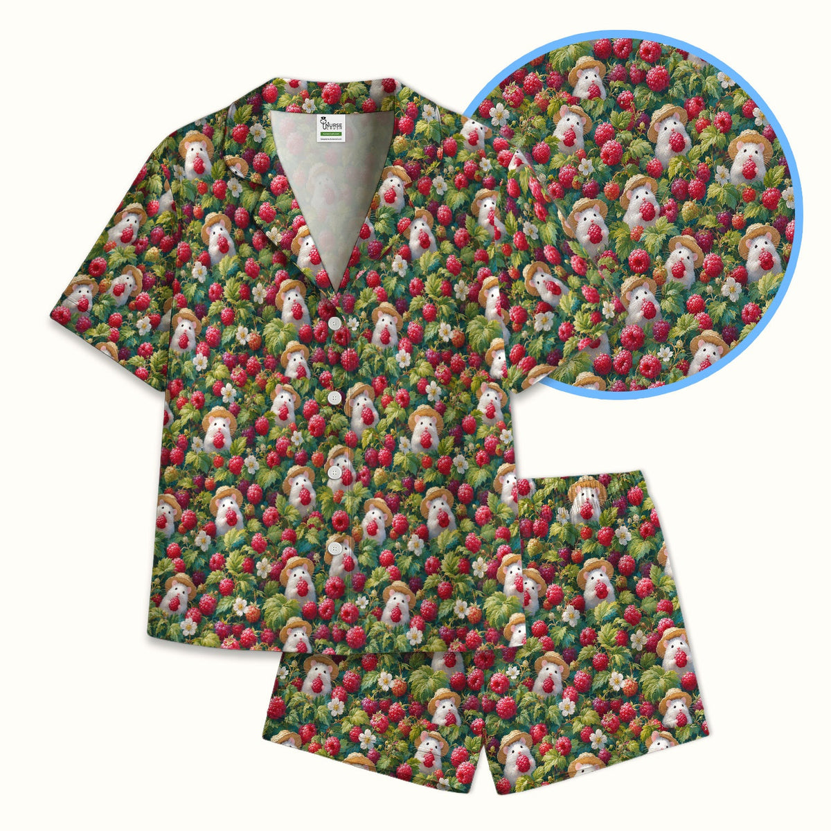 Raspberry Mouse Garden Nurse Pajama Set