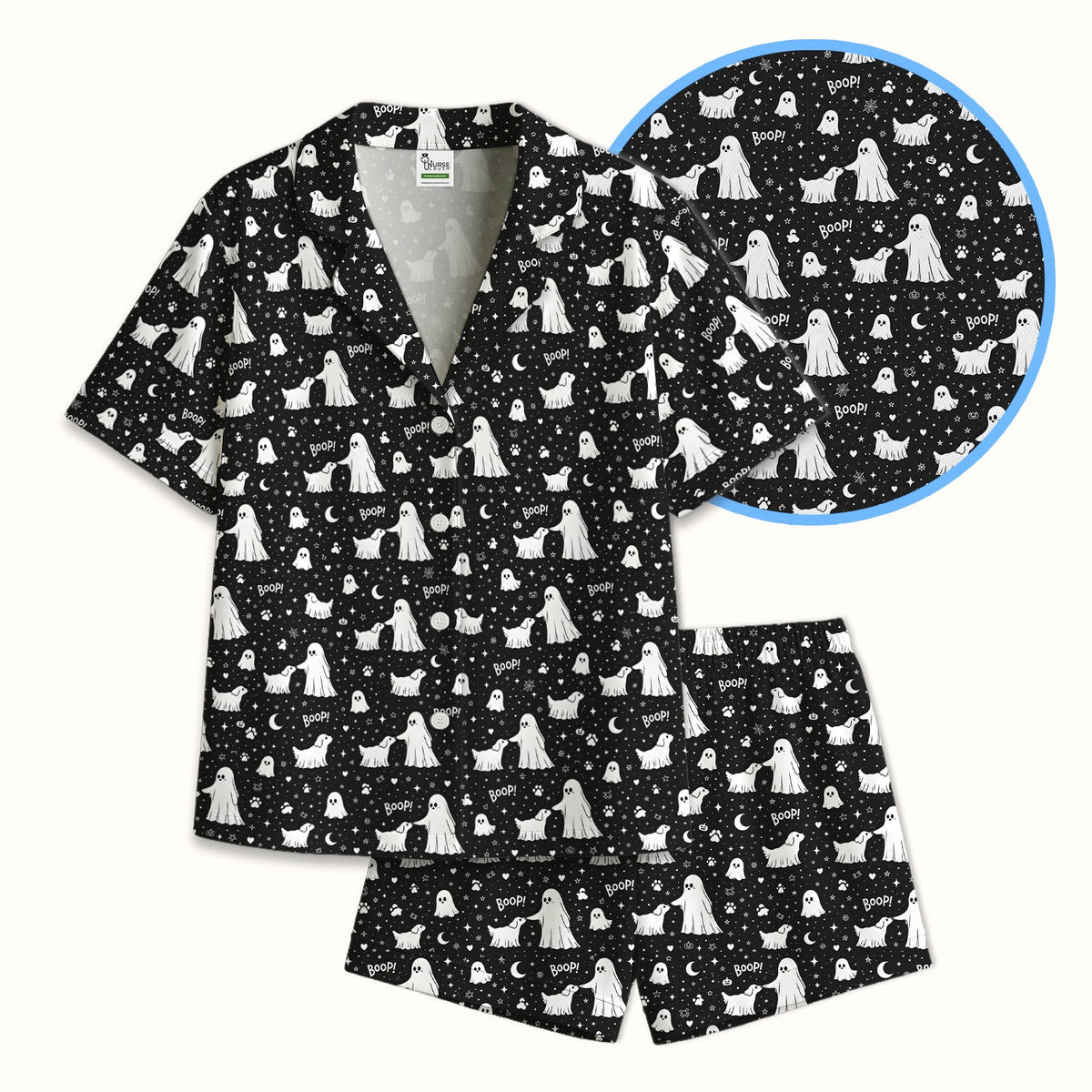 Ghost Boop Dog Pajama Set - Halloween Gift For Nurse