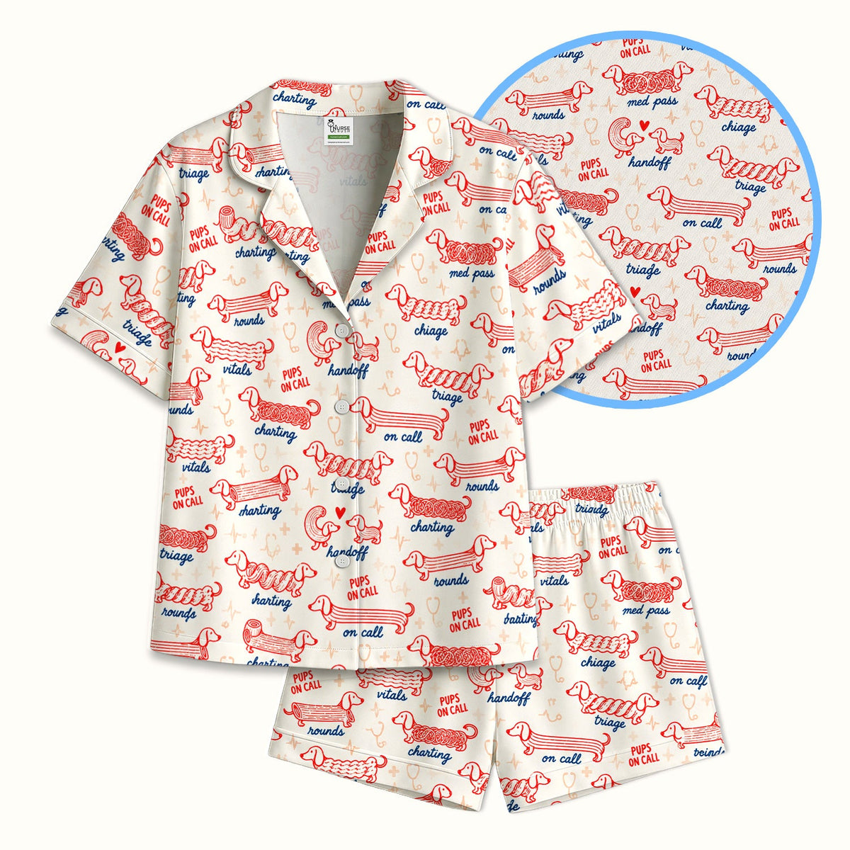 Pups On Call Dachshund Nurse Pajama Set