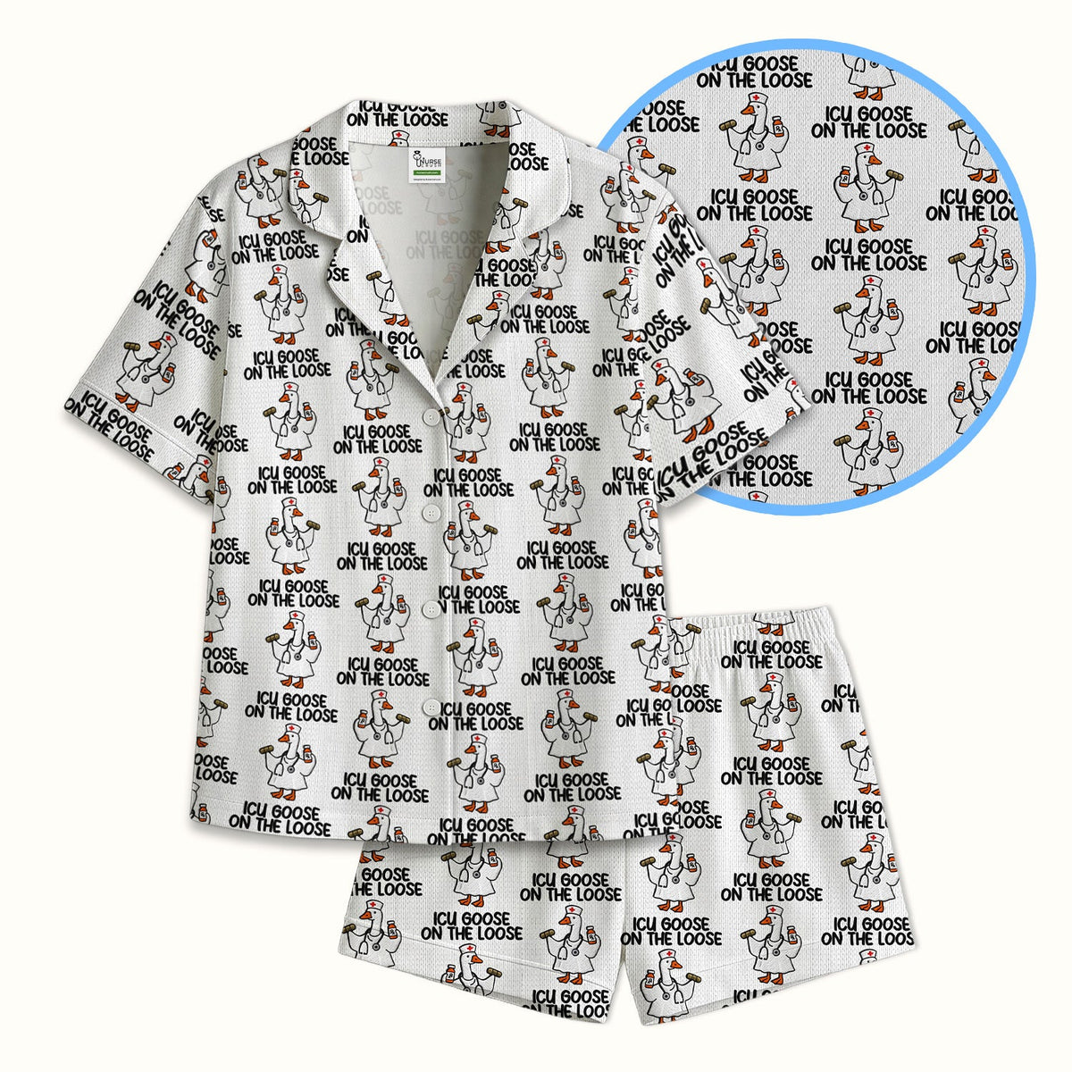 Green Botanical Floral Pajama Set
