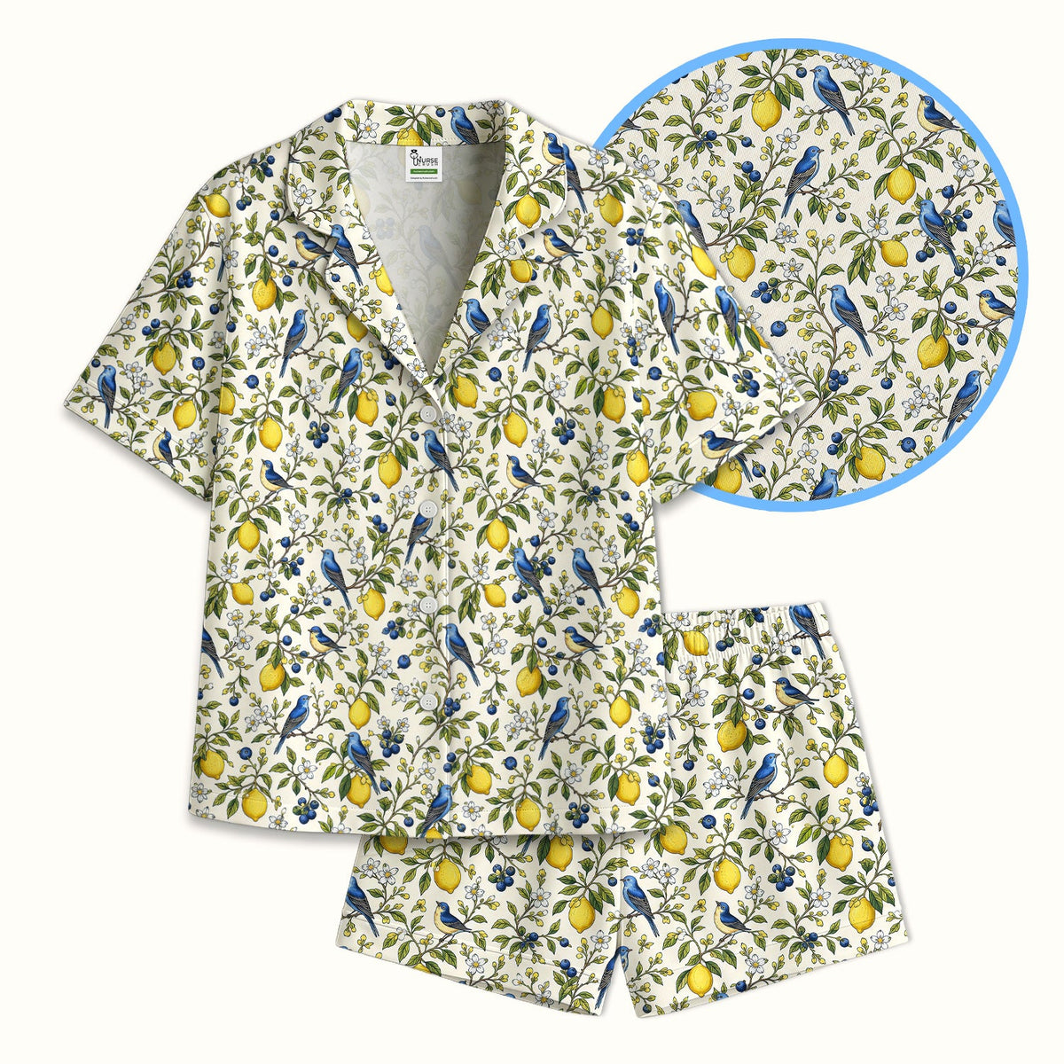 Bluebird Lemon Blossom Nurse Pajama Set