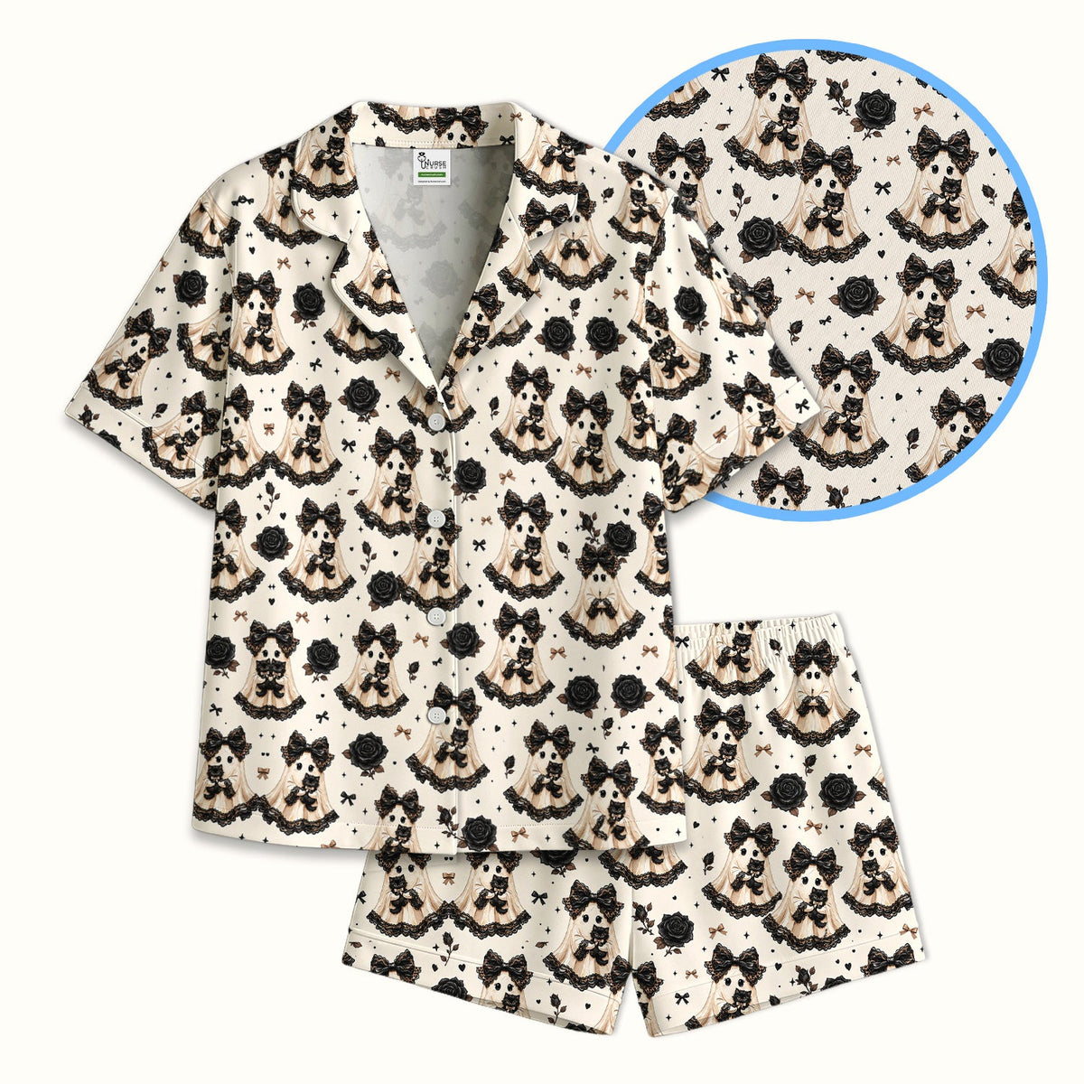 Ghost Black Cat Pajama Set - Halloween Gift For Nurse