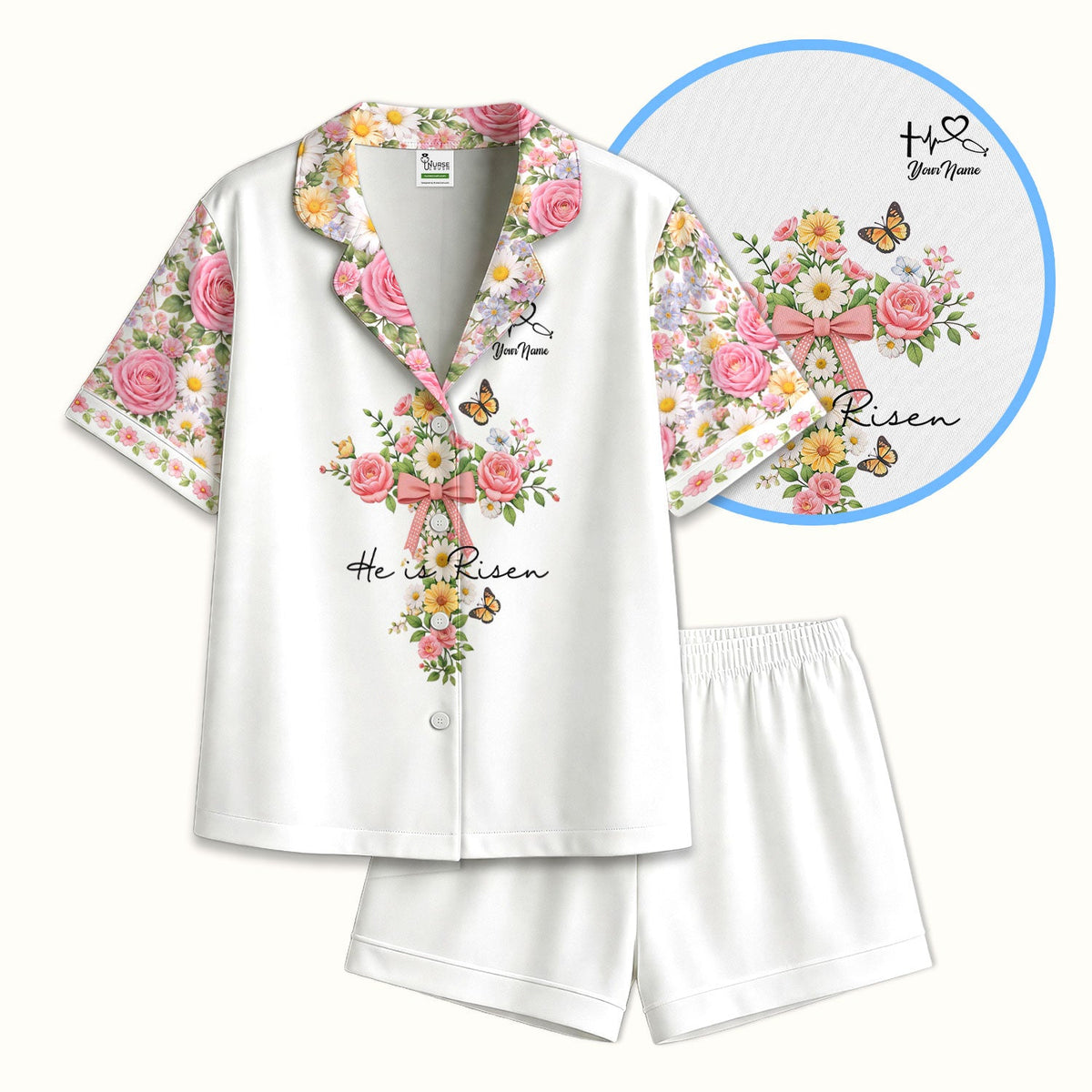 Personalized Easter Nurse He Is Risen Pajama Set