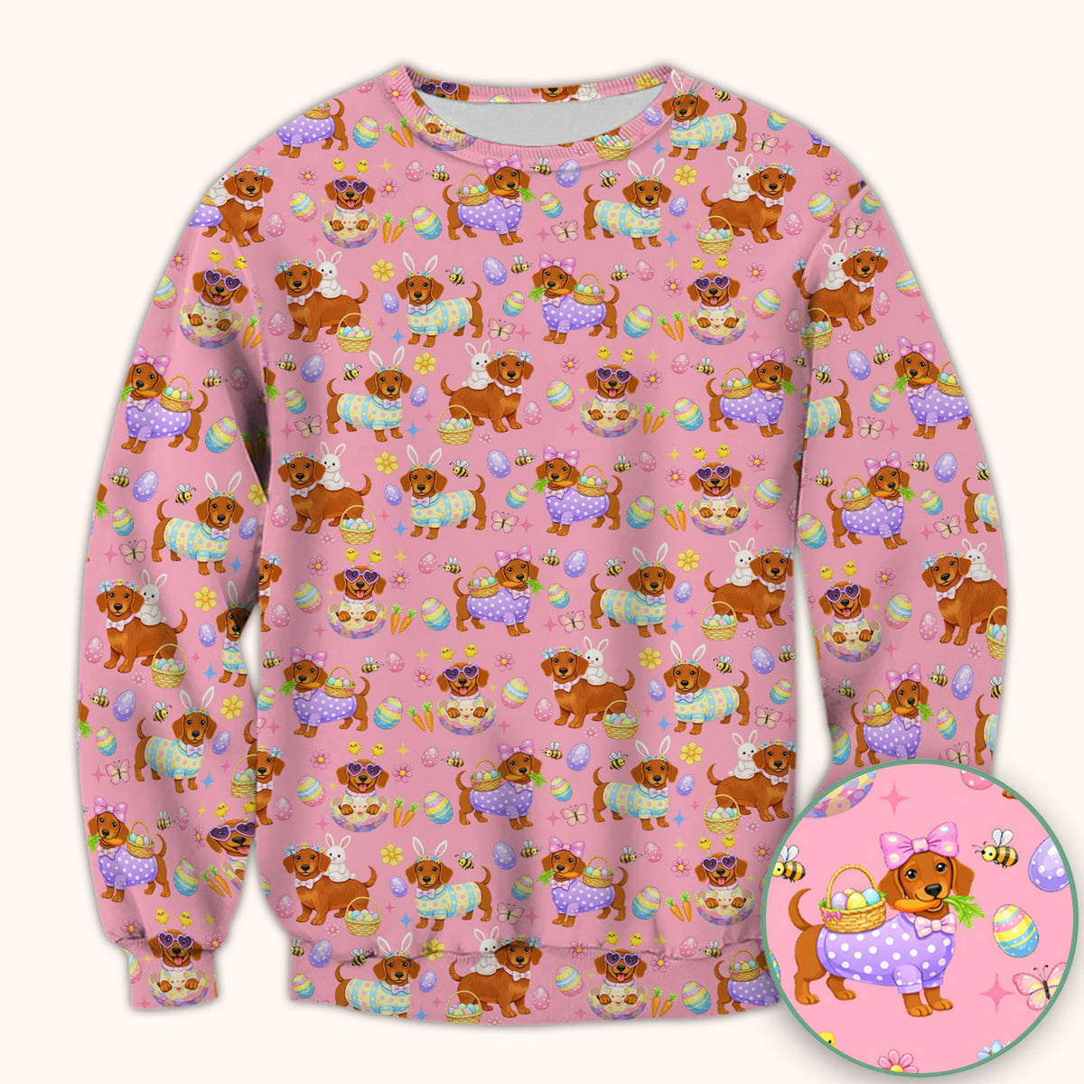 Easter Dachshund Nurse Scrub Top