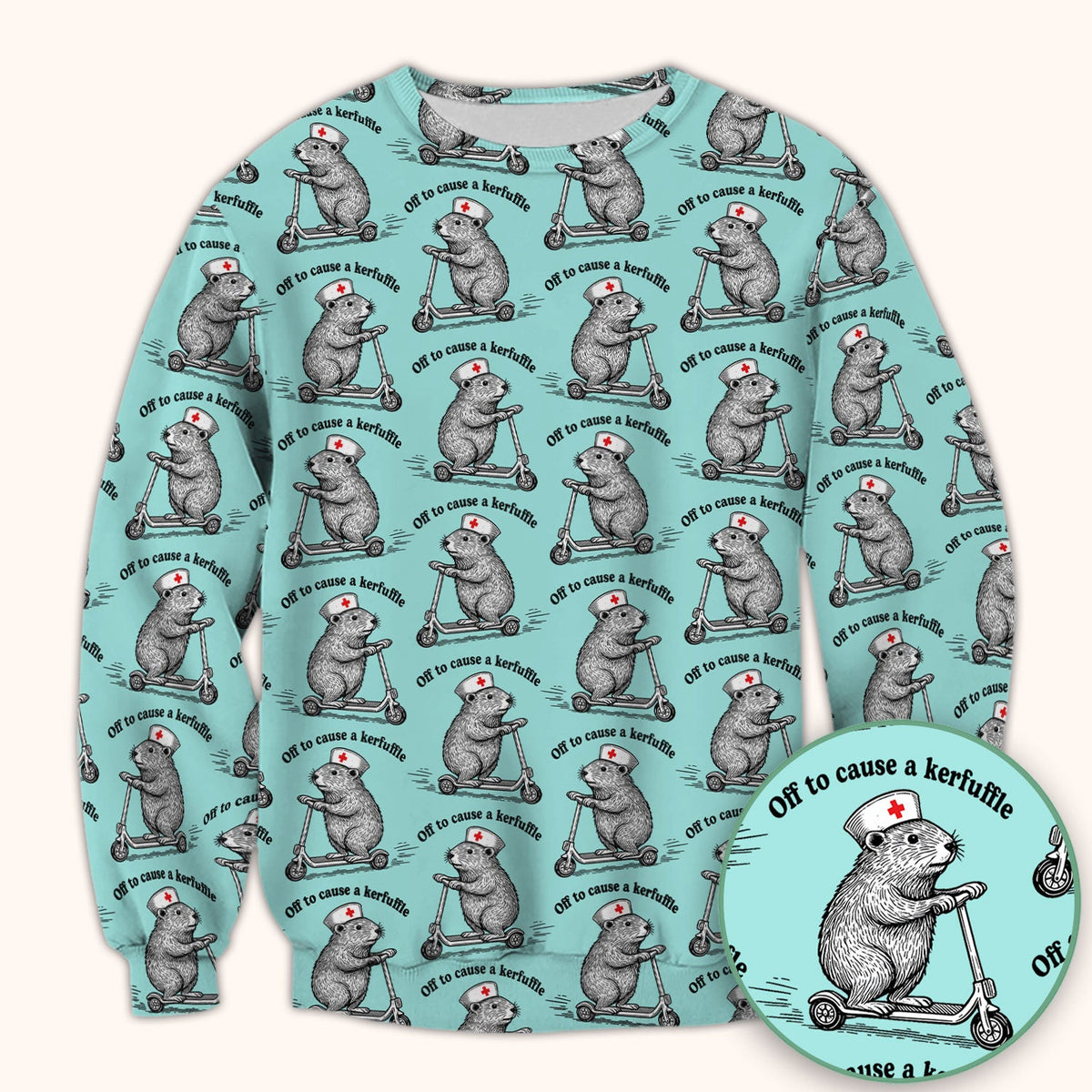 Mouse Scooter Nurse Scrub Top