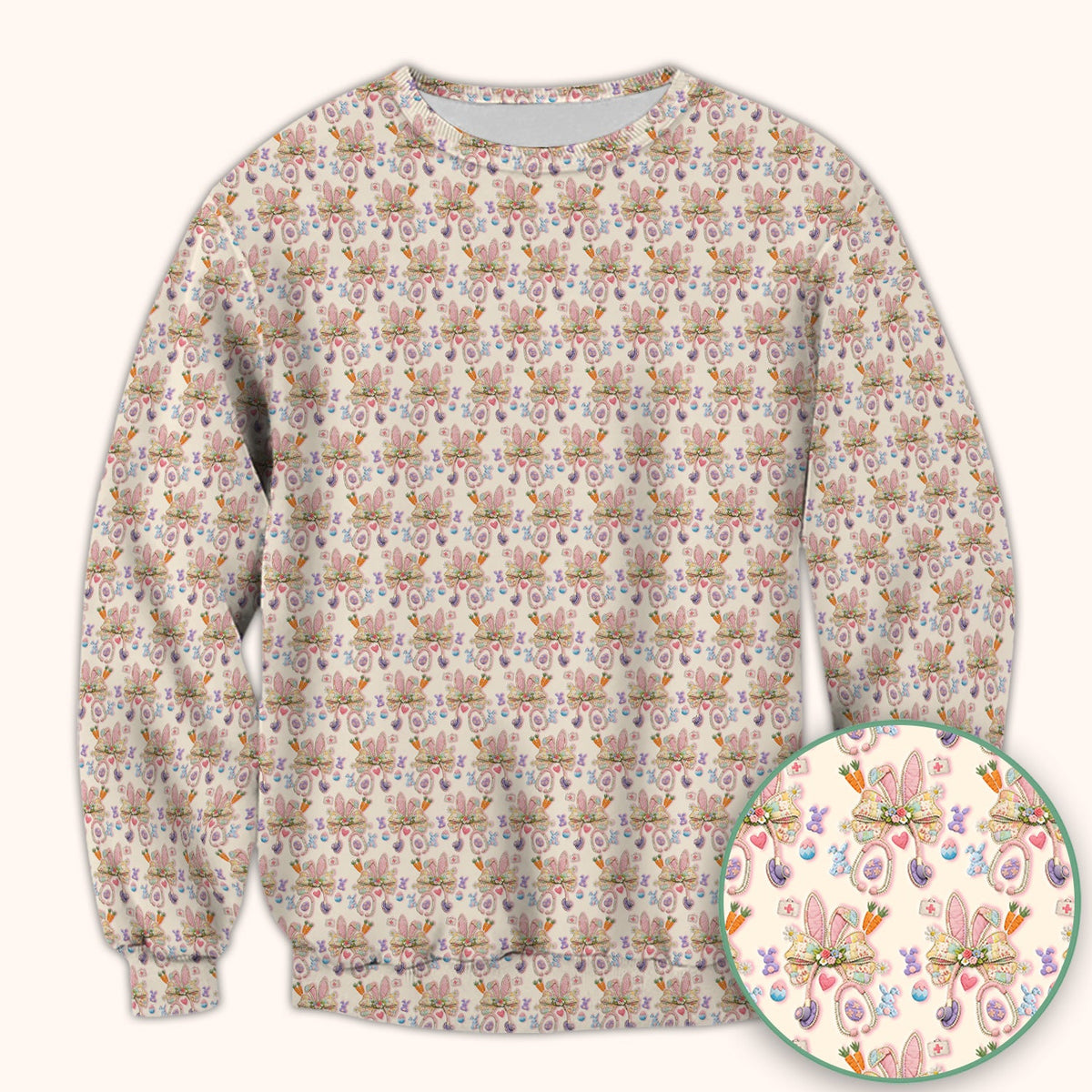 Bunny Stethoscope Nurse Scrub Top - Easter Gift