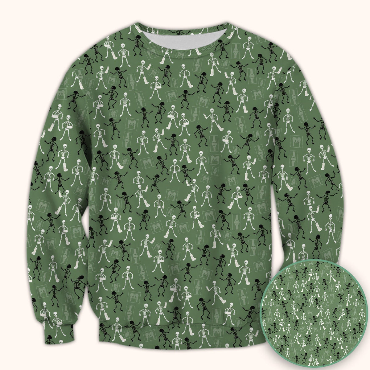 Orthopedic Skeleton Nurse Scrub Top - Halloween Gift