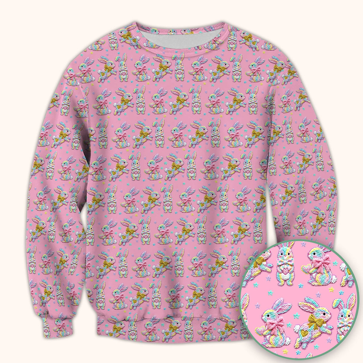 Cartoon Bunny Nurse Scrub Top - Easter Gift