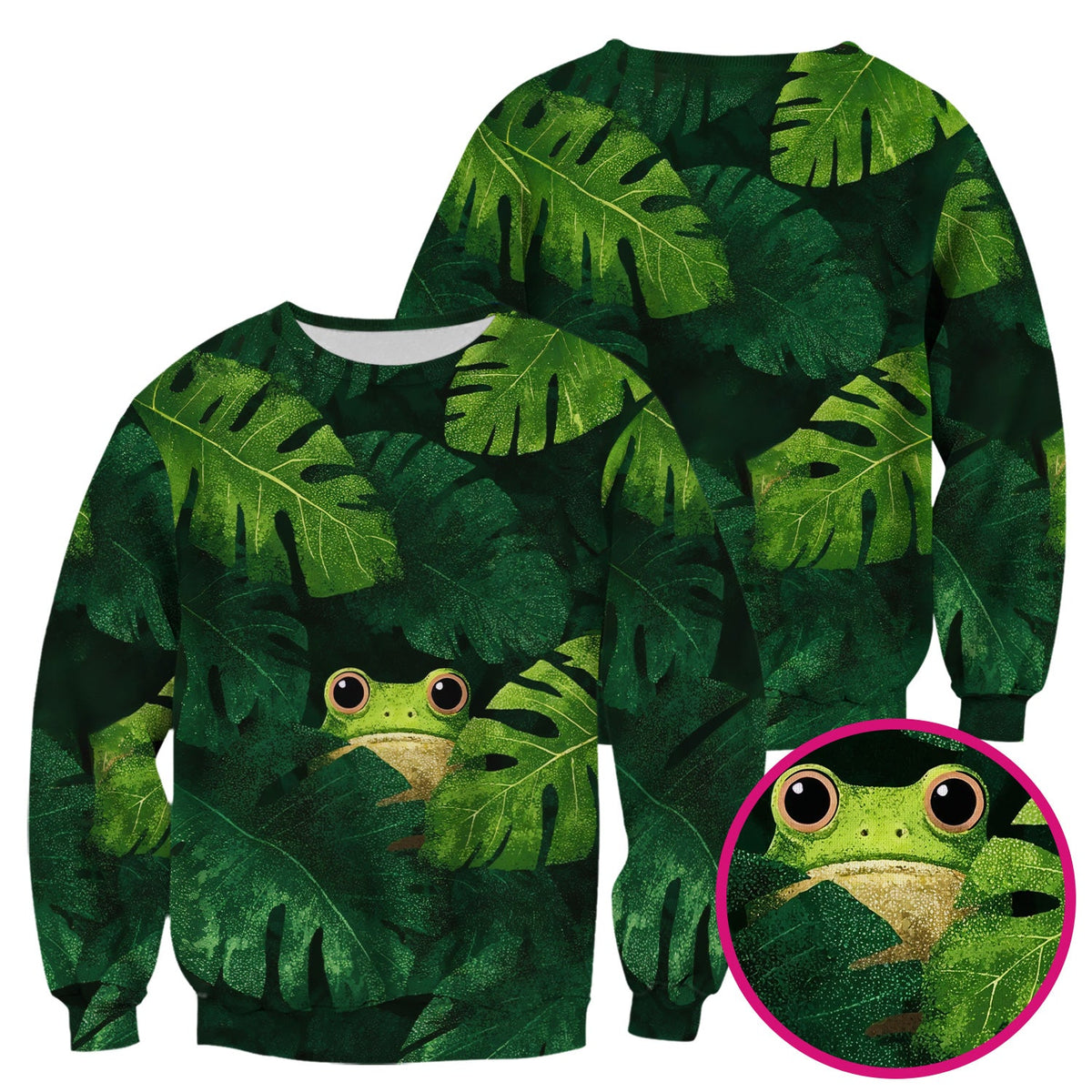 Frog Jungle Leaves Nurse Scrub Top