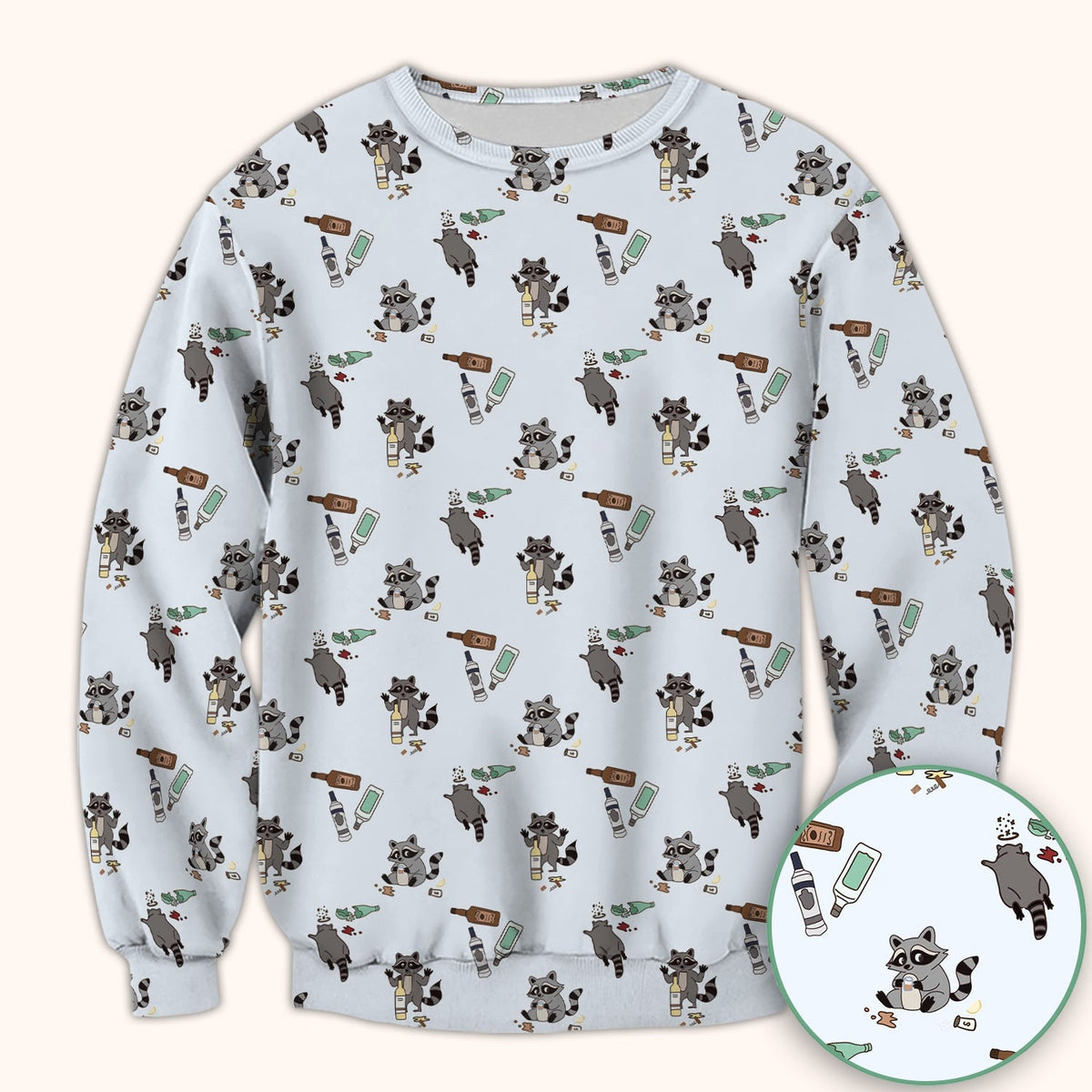 Messy Drunk Raccoon Nurse Scrub Top