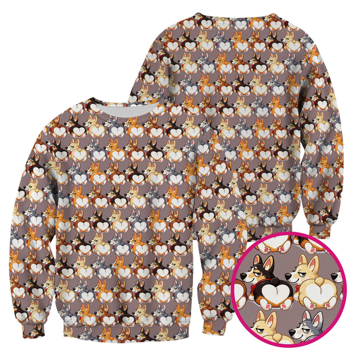Corgi Cartoon Nurse Scrub Top