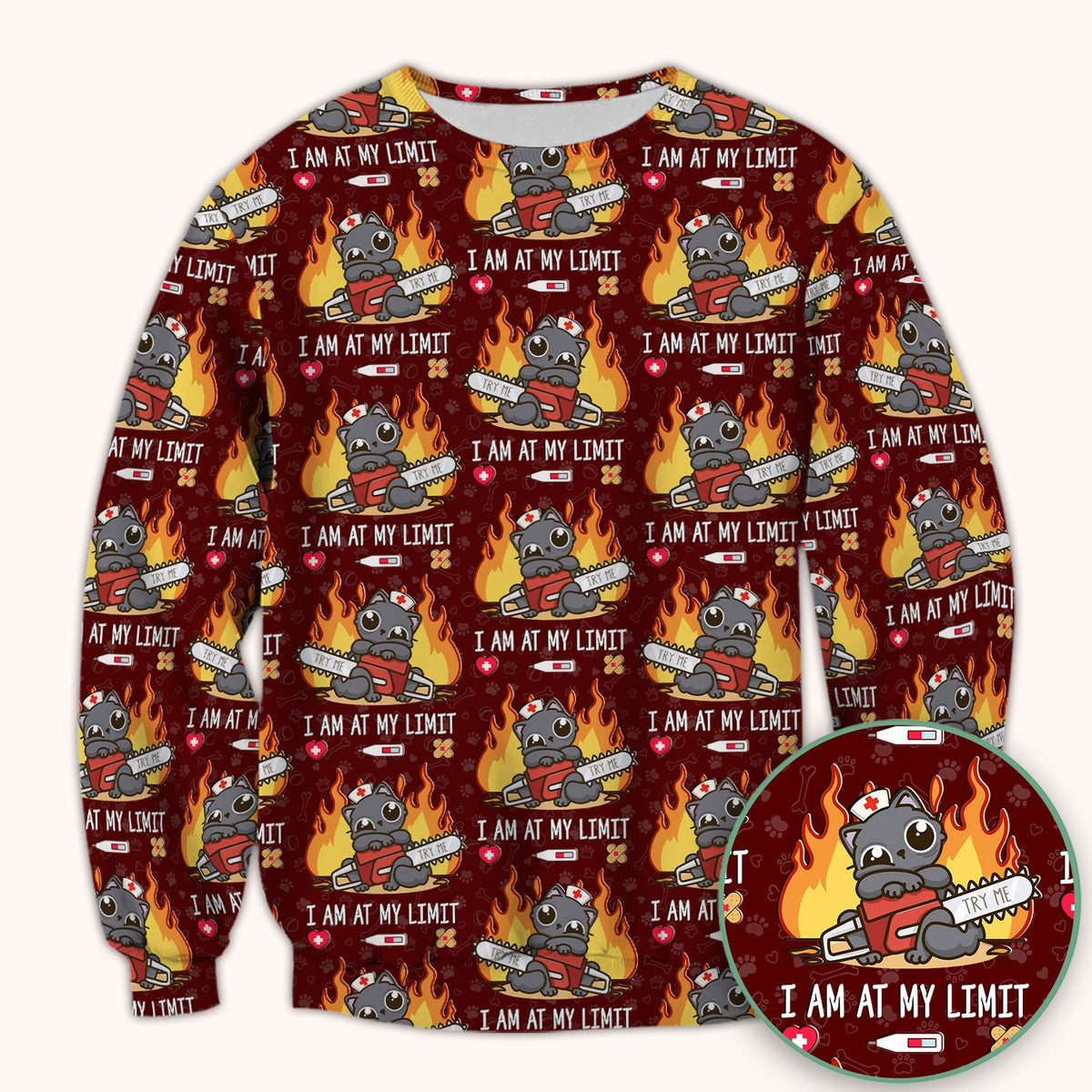 Cat I Am At My Limit Nurse Scrub Top