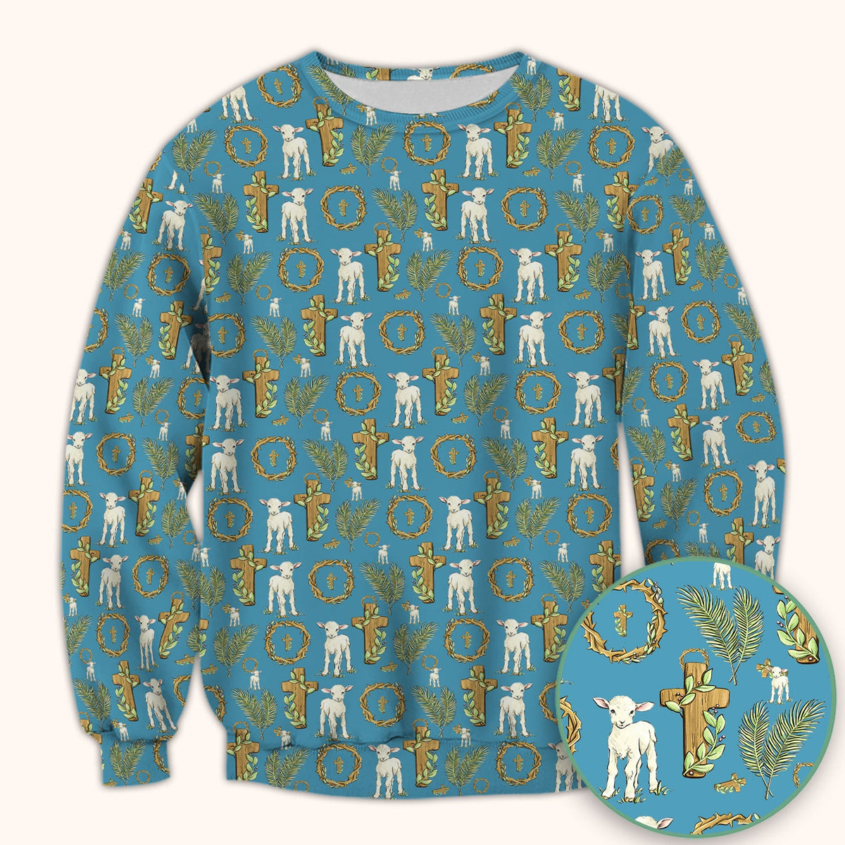Faith Lamb Cross Nurse Scrub Top