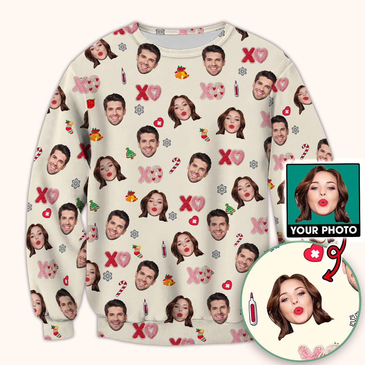 Personalized Photo Face Nurse Scrub Top