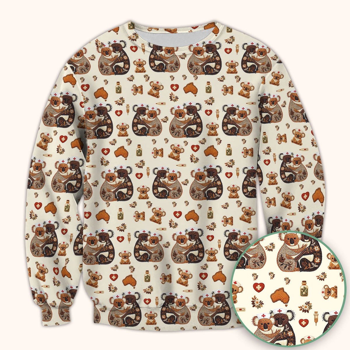 Koala Nurse Scrub Top - Valentines Day Gift