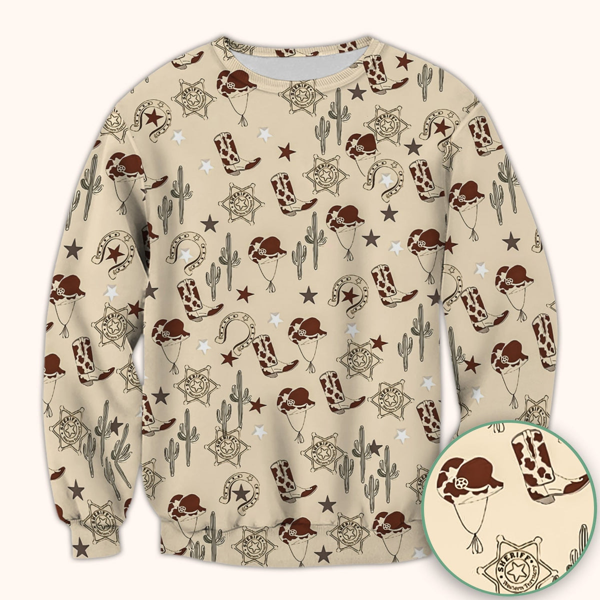 Cowboy Hats & Boots Nurse Scrub Top